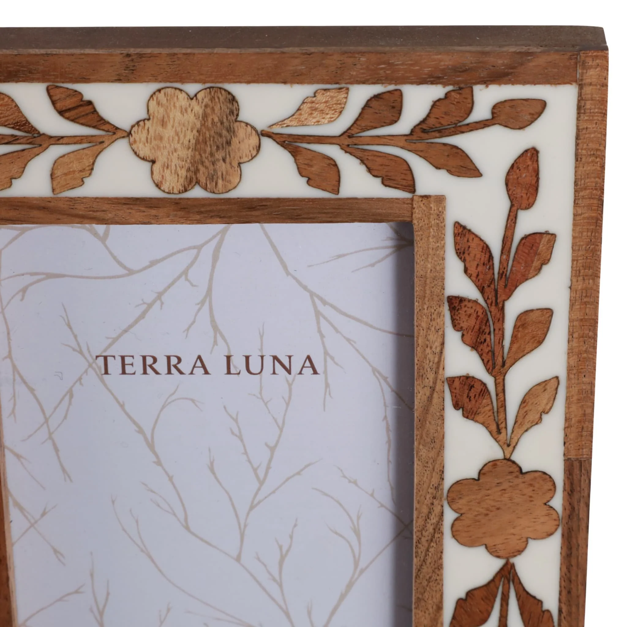 4x6 Wood Petals Photo Frame, White/natural - Image 6