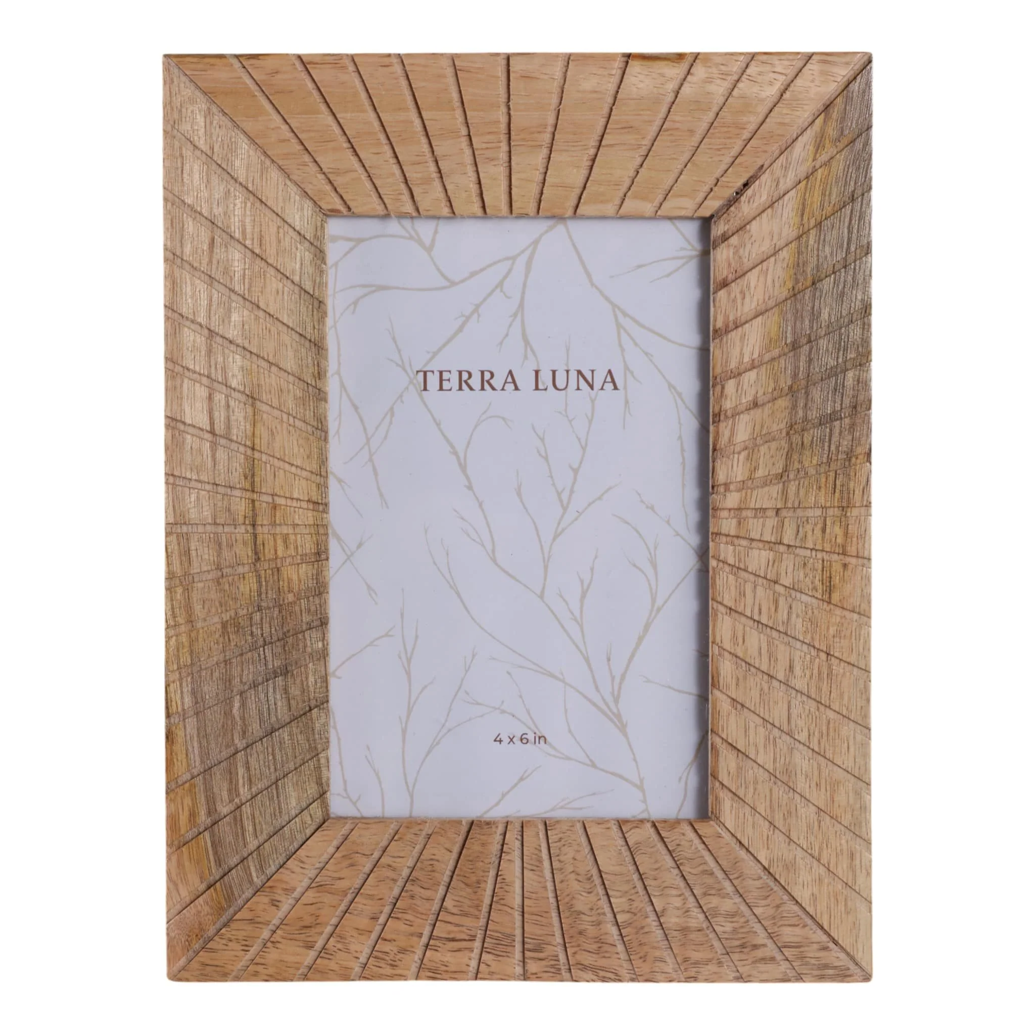 4x6 Wood Starburst Photo Frame, Natural
