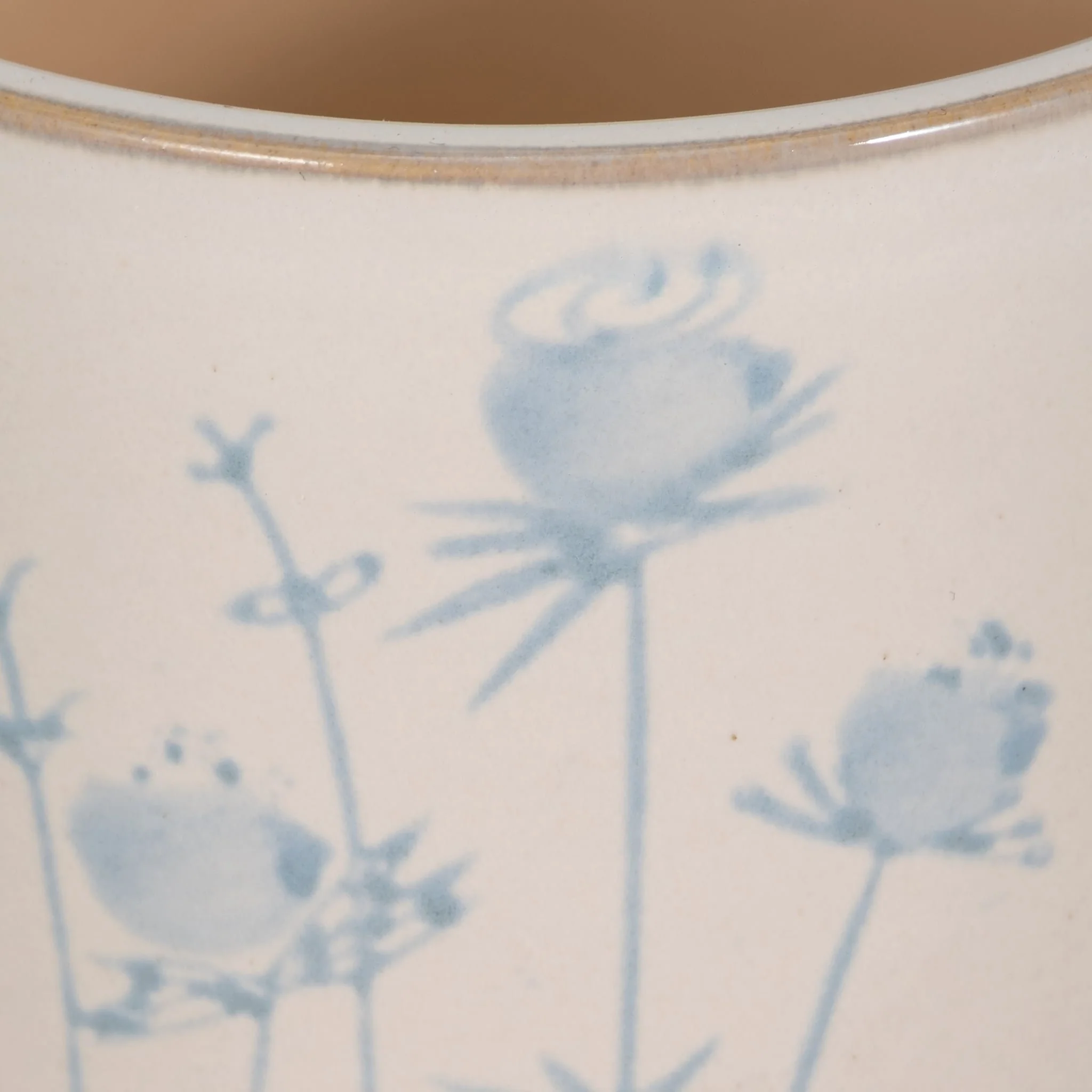 5" Blue Flowers Planter, Ivory/blue - Image 4