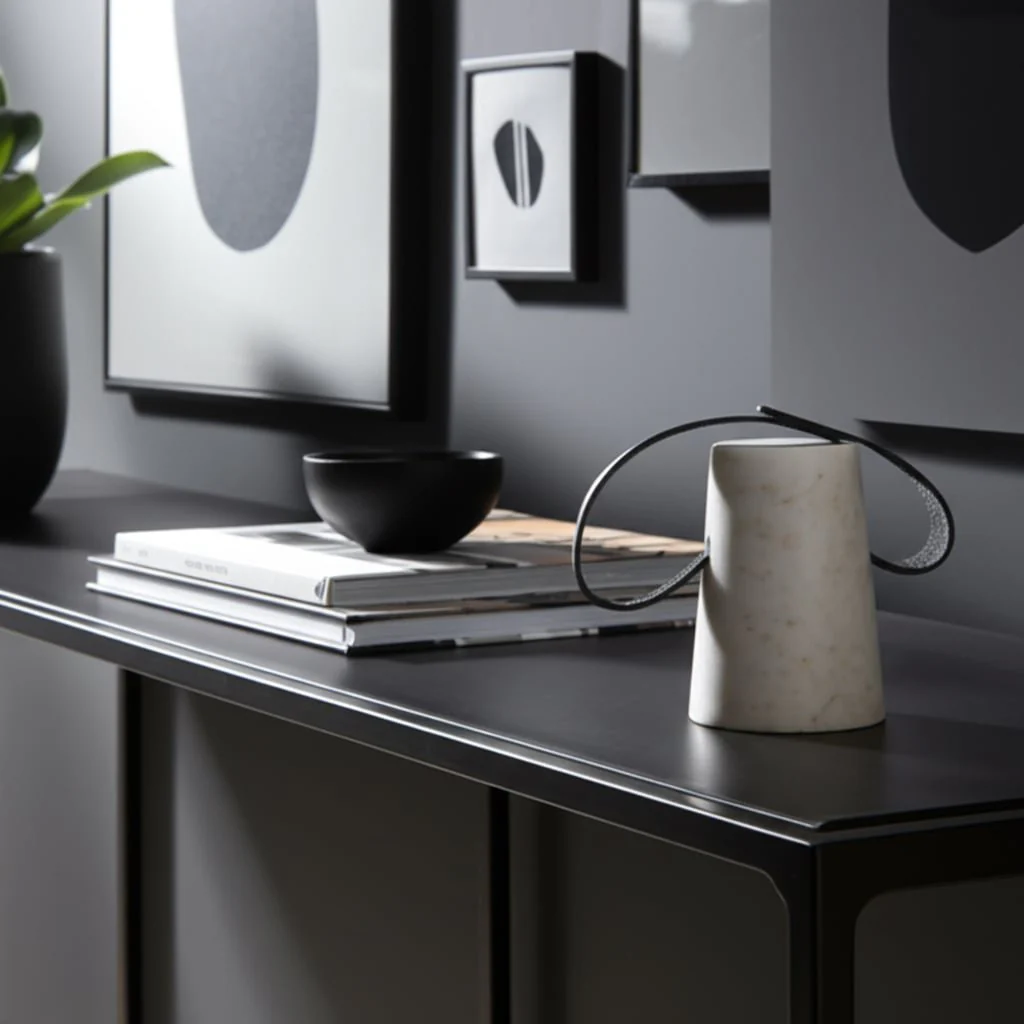5" Marble Doorstop With Leather Handle, White/blac - Image 9