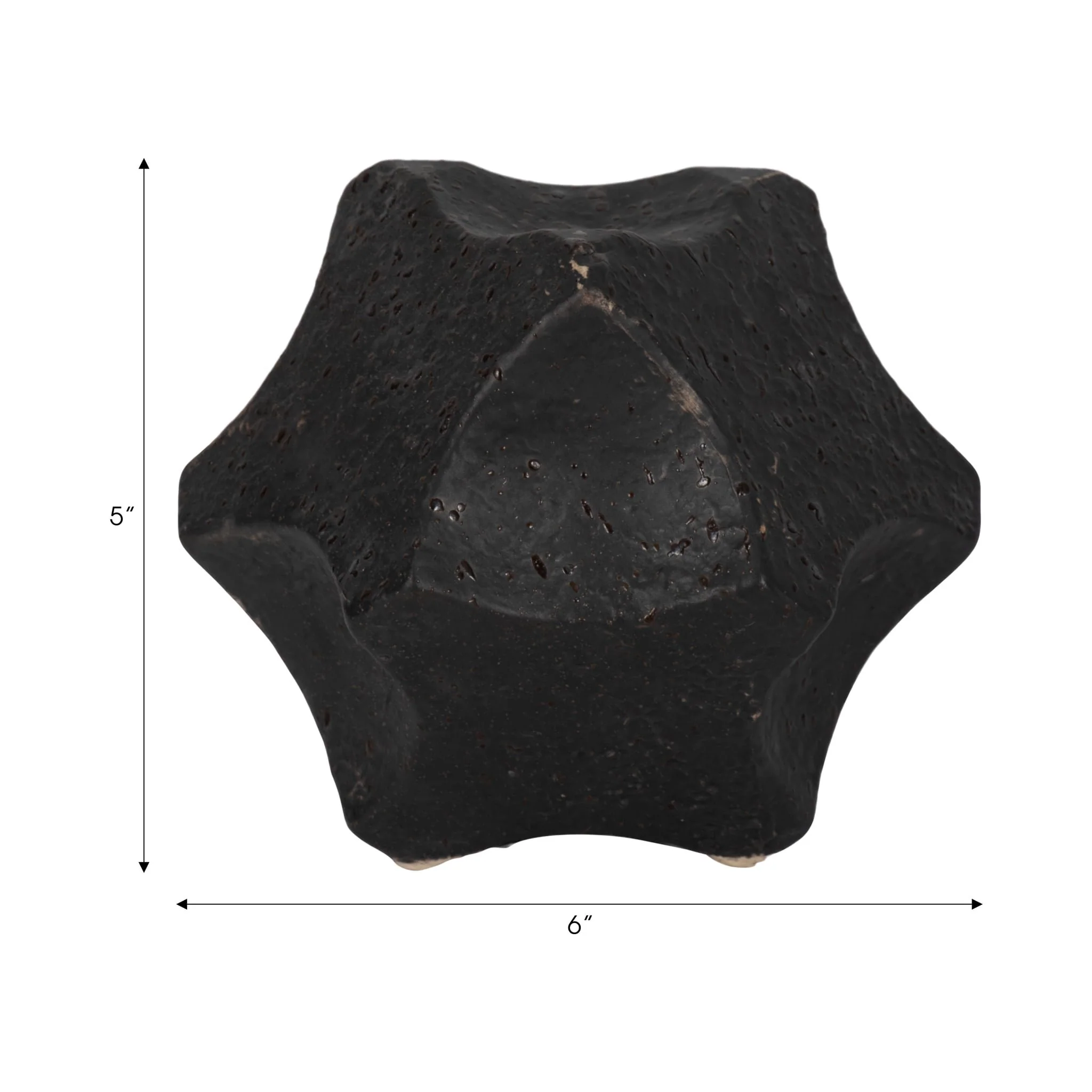 5" Textured Geometric Orb, Black - Image 8
