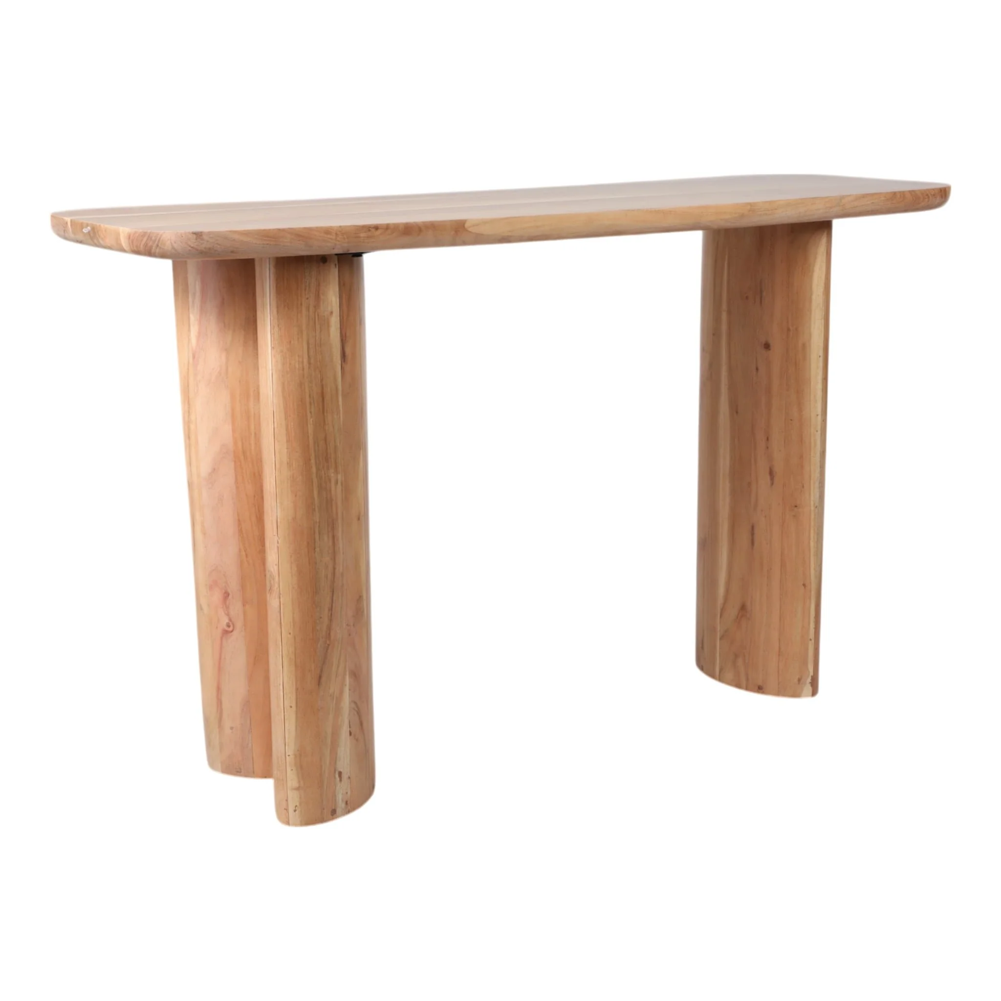 51x30 Acacia Curved Leg Console Table, Nat - Image 2