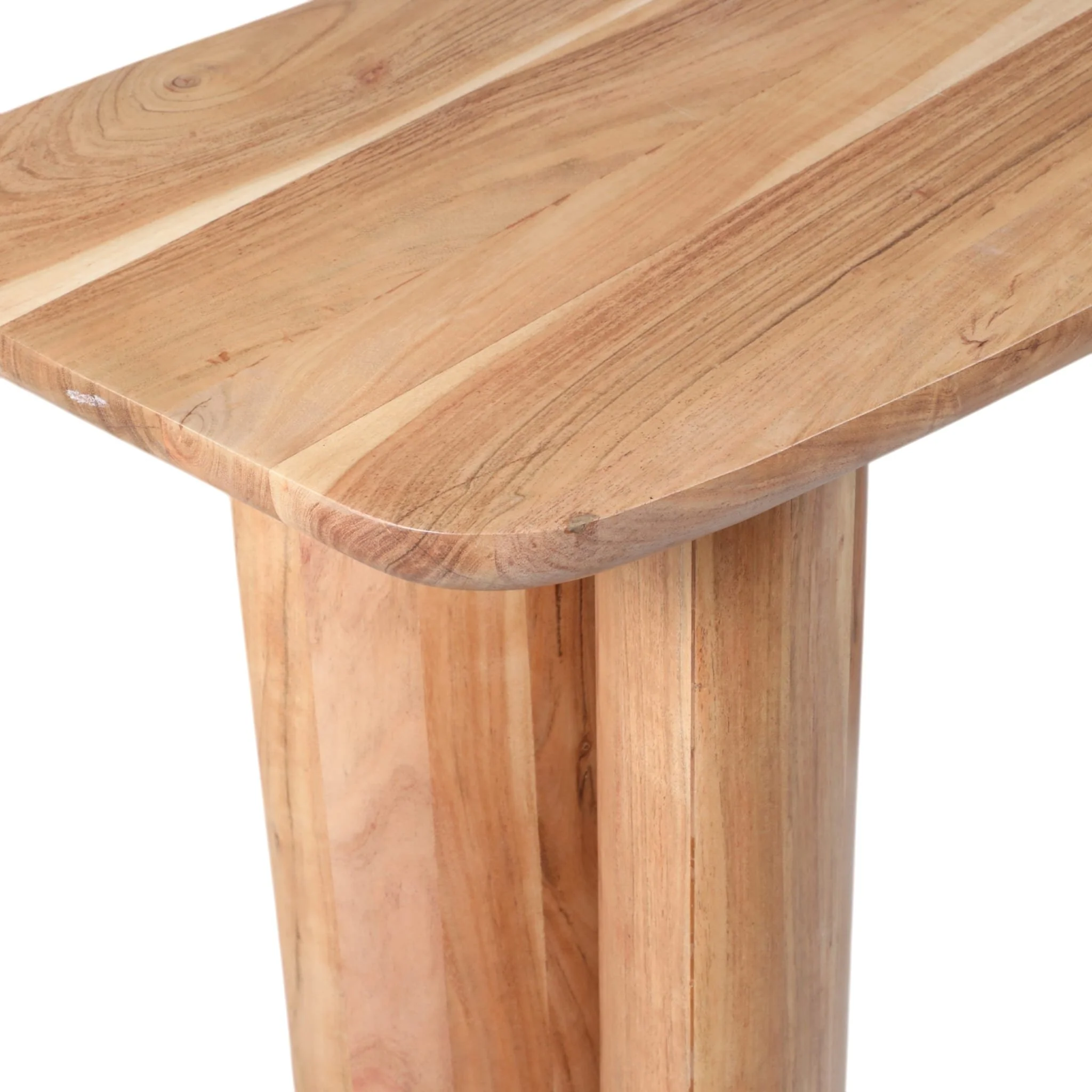 51x30 Acacia Curved Leg Console Table, Nat - Image 6