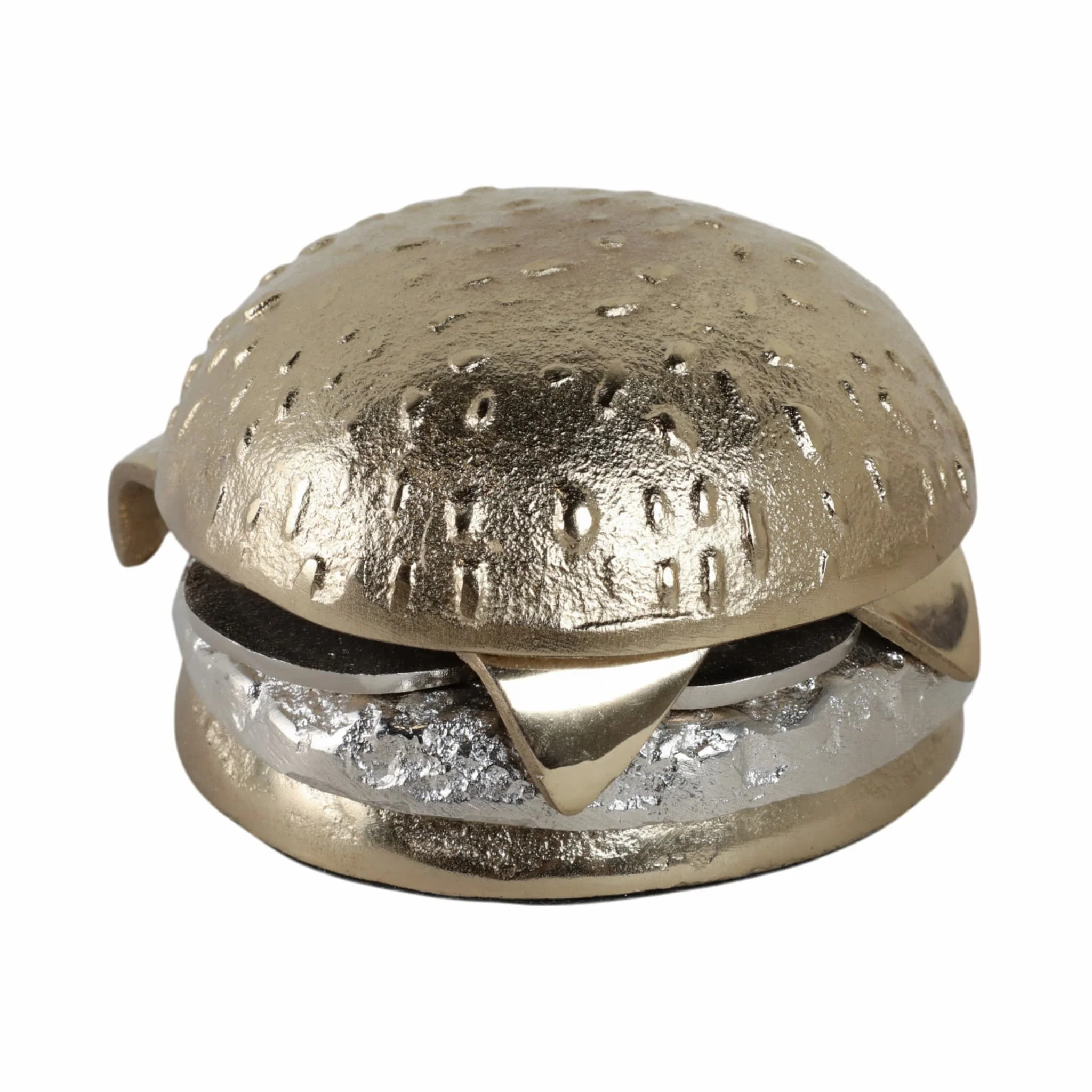 5x5" Mixed Metal Cheeseburger, Silver/gold - Image 3