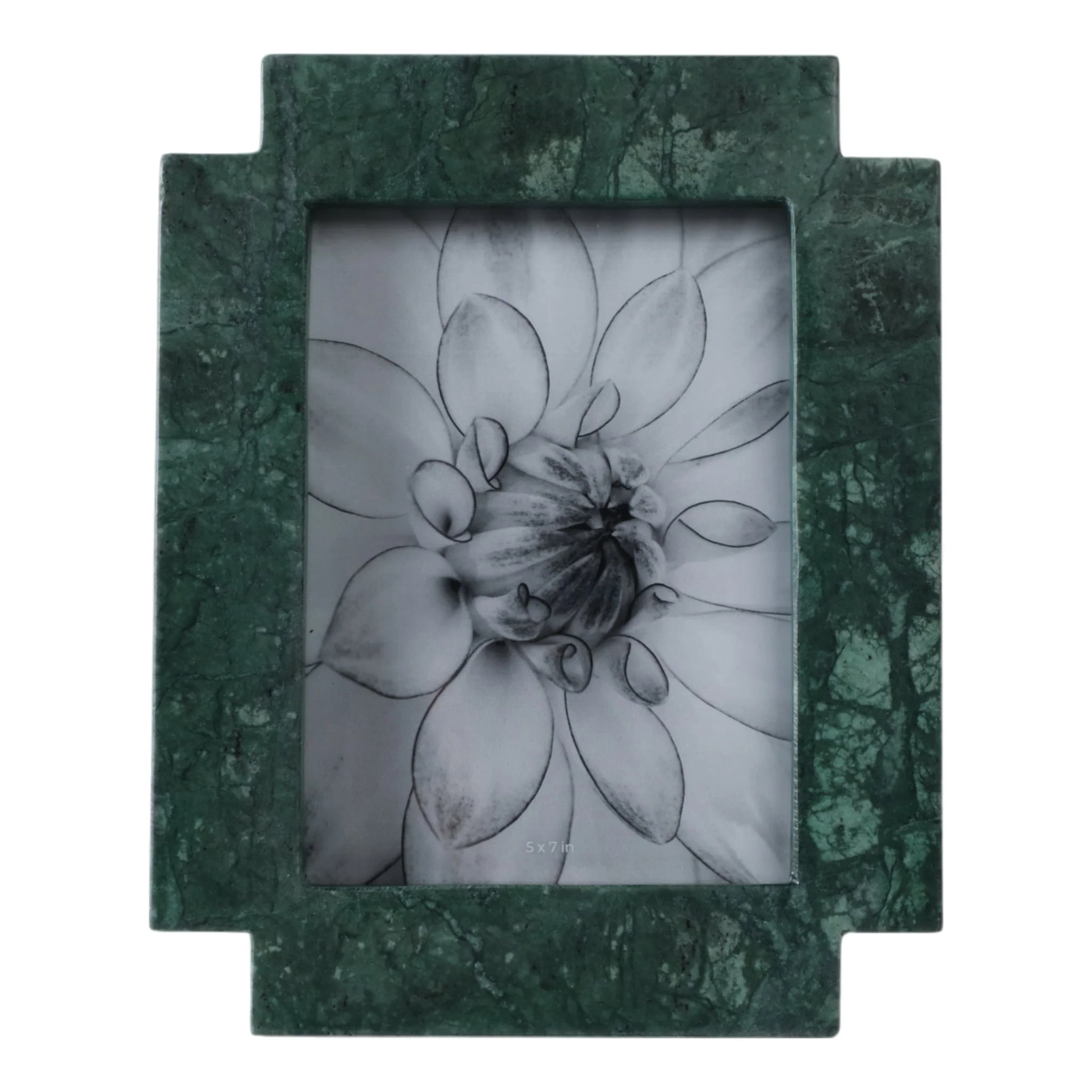 5x7 Cut Corners Marble Photo Frame, Green