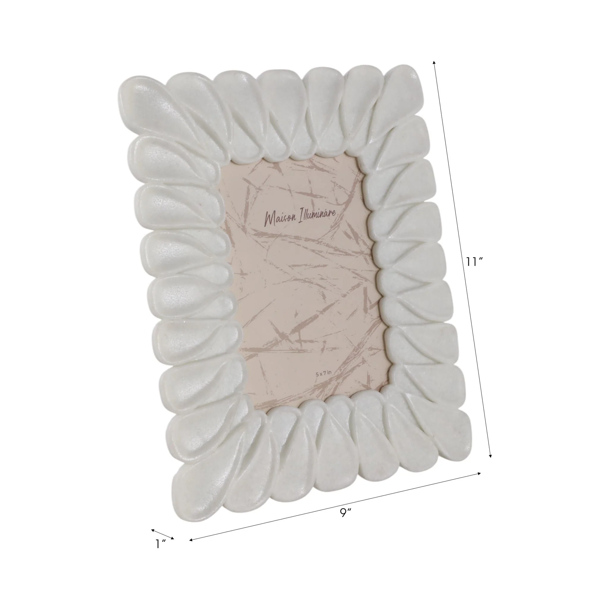 5x7" Loopy Quartz Resin Photo Frame, White - Image 2