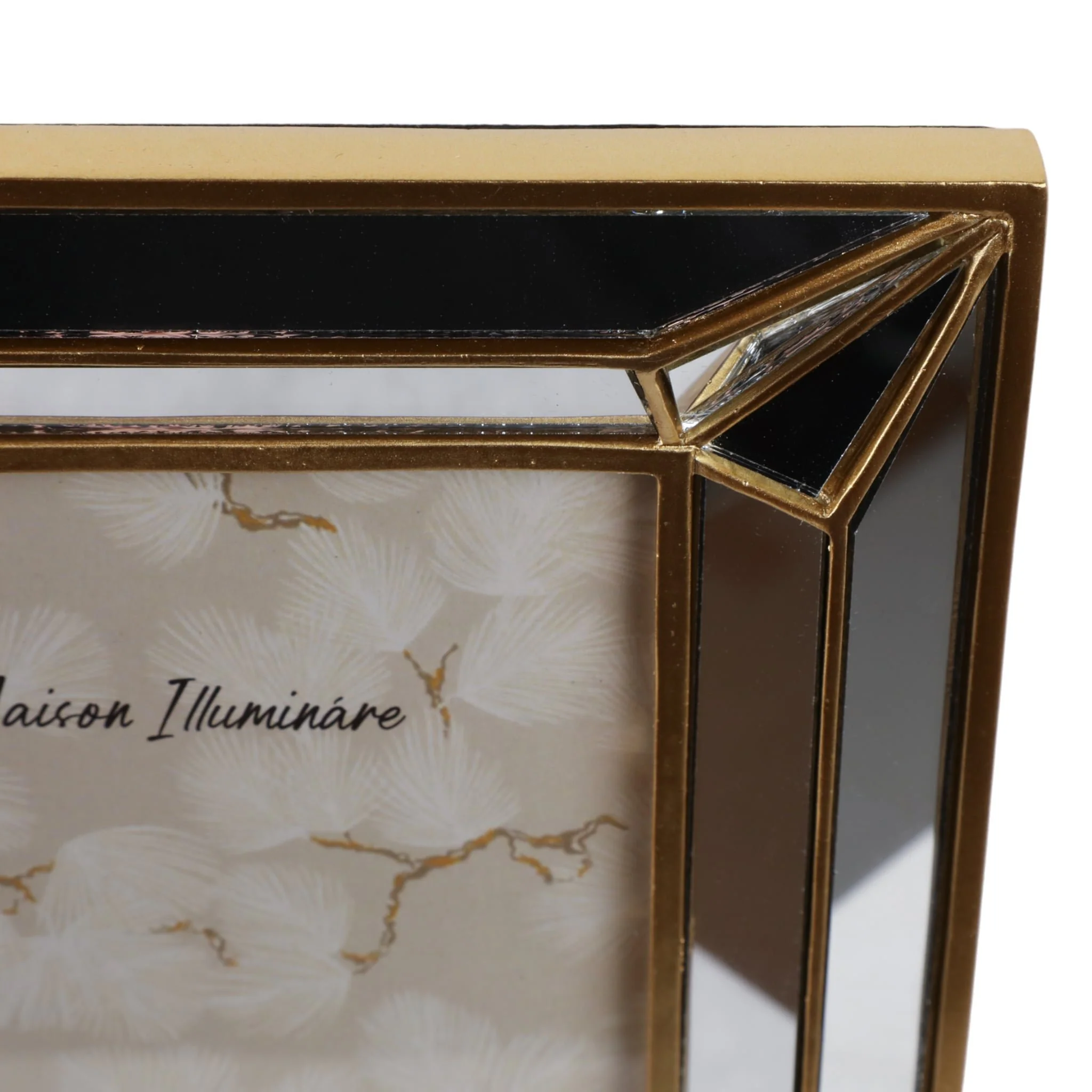 5x7 Resin Deco Mirrored Border Photo Frame, Gold - Image 6