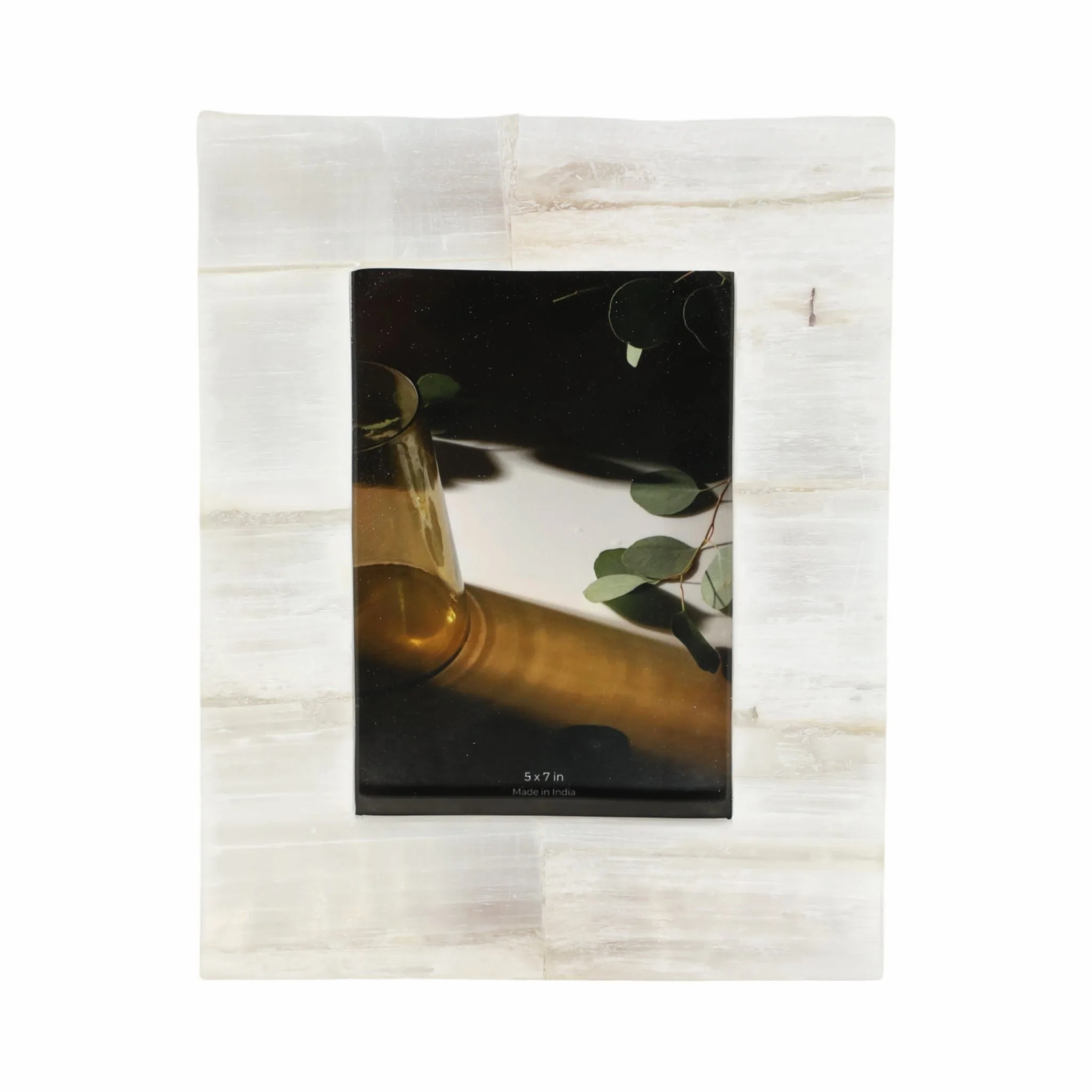 5x7 Selenite Photo Frame, White