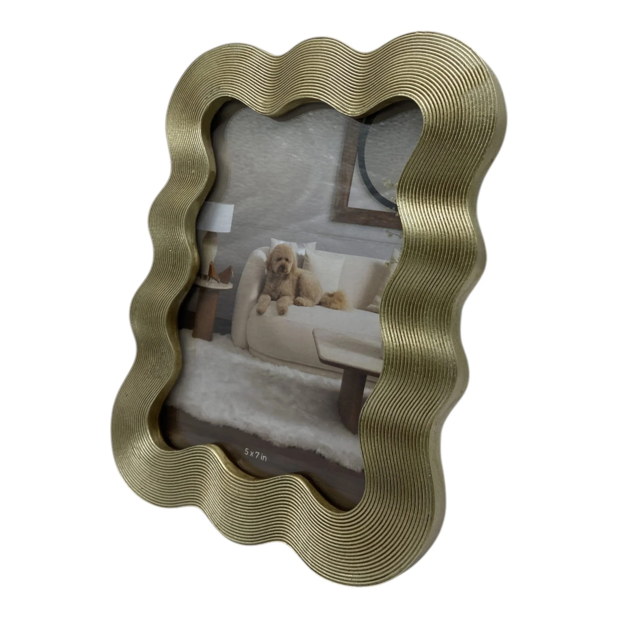 5x7" Squiggle Photo Frame, Gold - Image 2