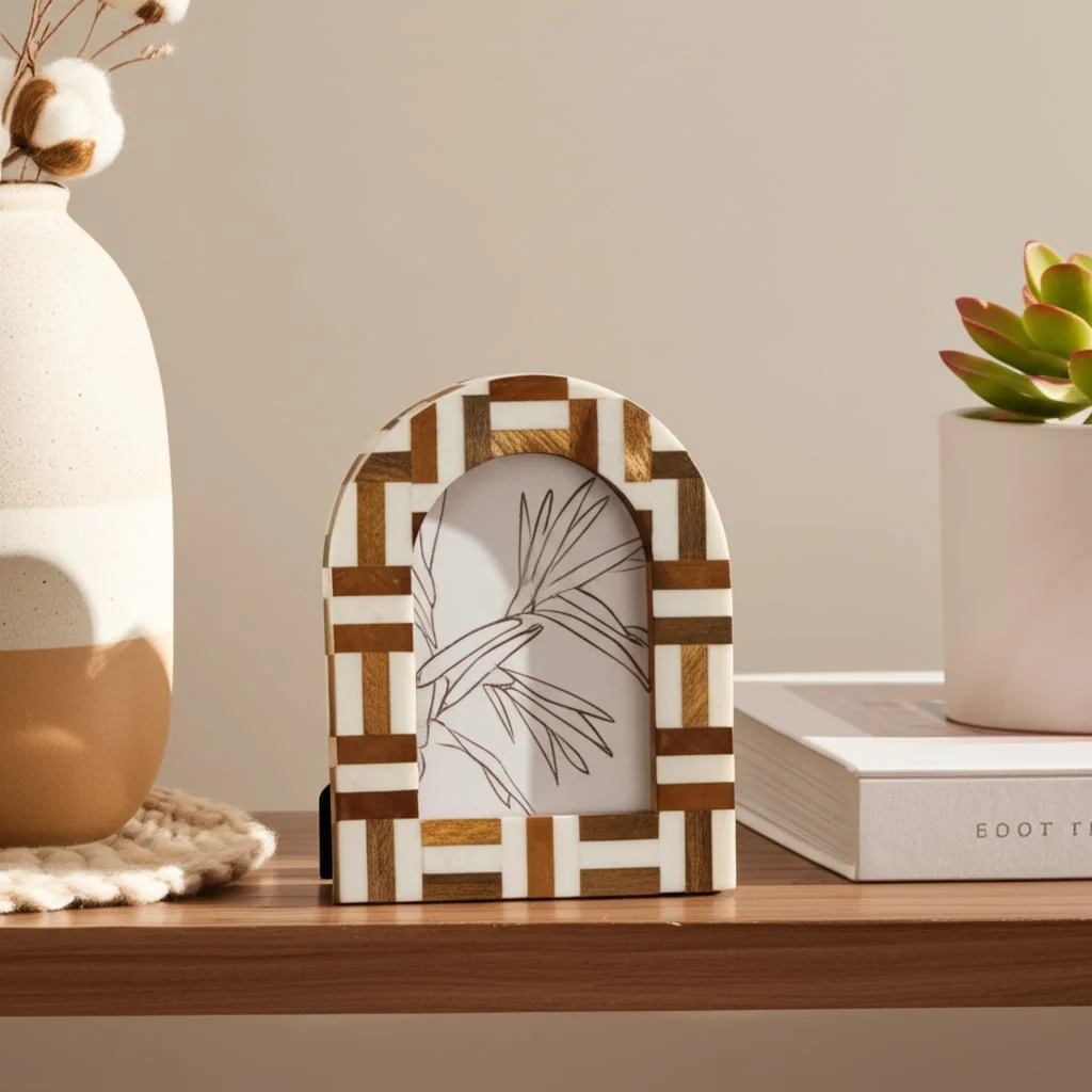 5x7 Wood Inlay Photo Frame, Ivory/natural - Image 11