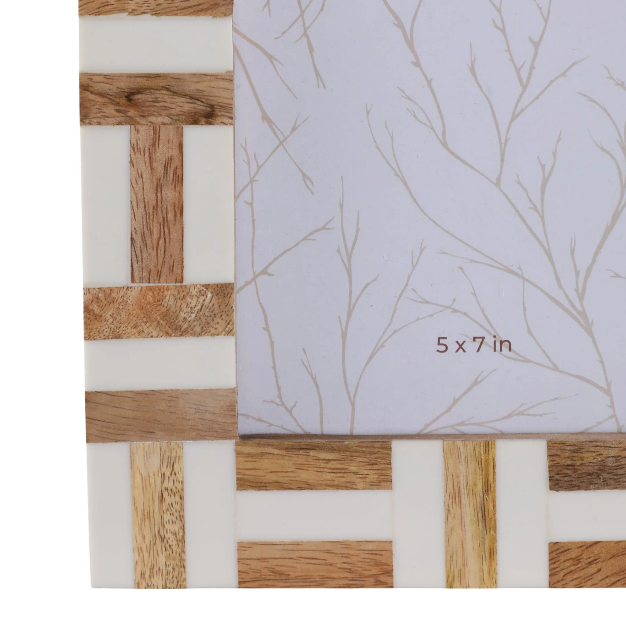 5x7 Wood Inlay Photo Frame, Ivory/natural - Image 5
