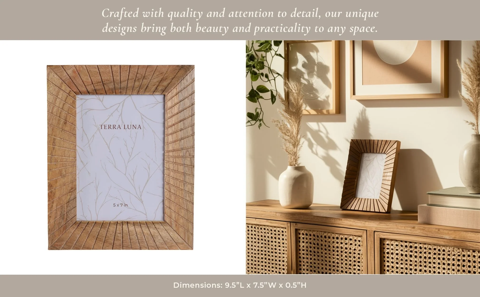 5x7 Wood Starburst Photo Frame, Natural - Image 10