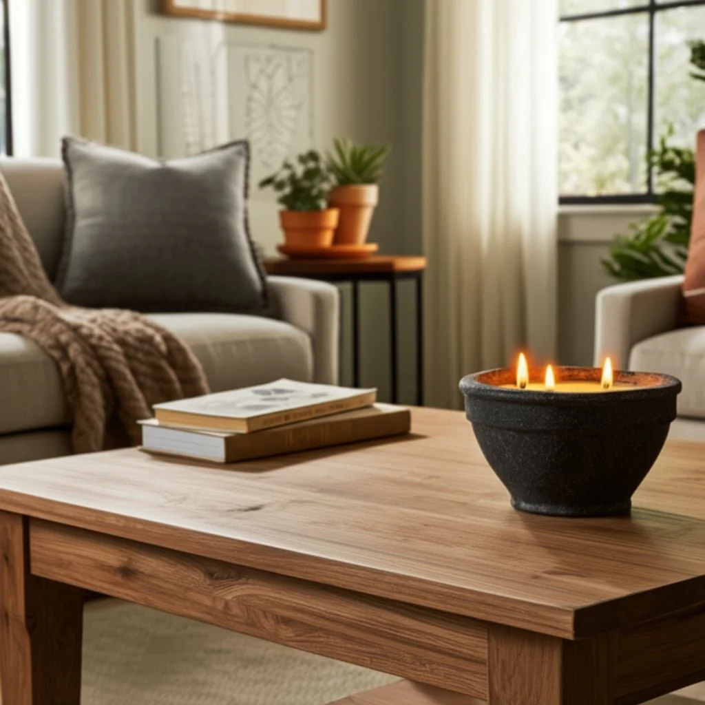 6" 14 Oz Wood Sage & Sea Salt Bowl Candle, Black - Image 11