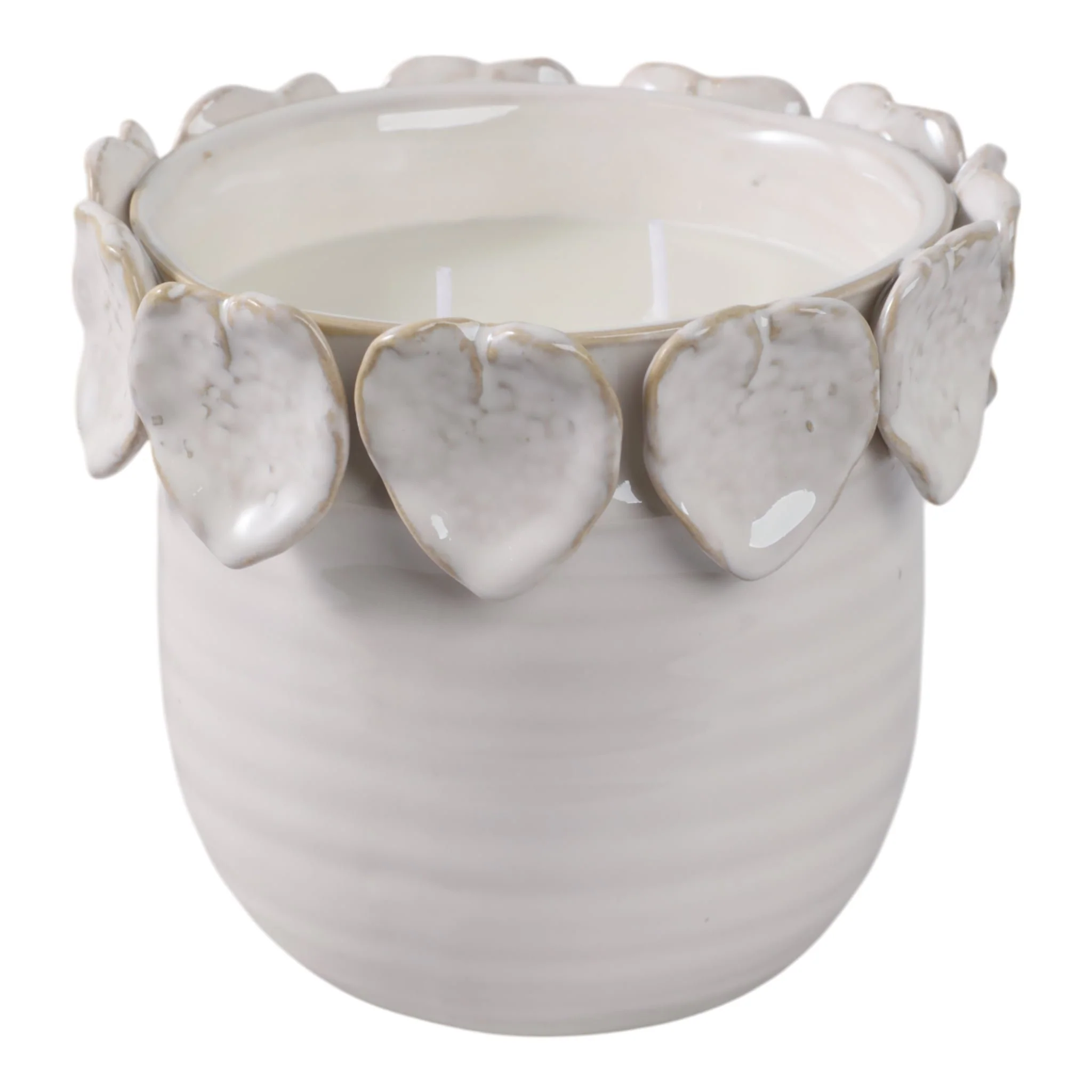 6" 17 Oz Wood Sage& Sea Salt Applique Candle,ivory - Image 2