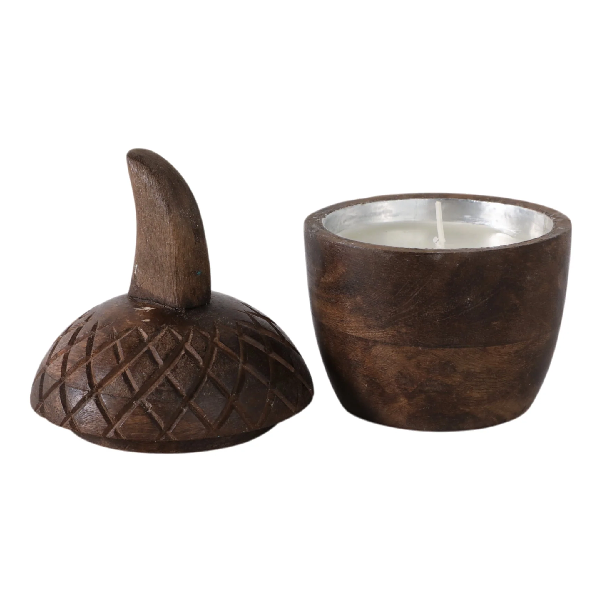 6" 3.5 Oz Cinnamon Acorn Candle, Brown - Image 2