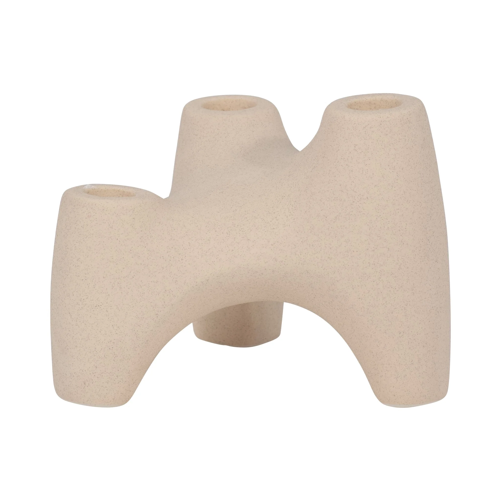 6" 3-taper Candle Holder, Ivory