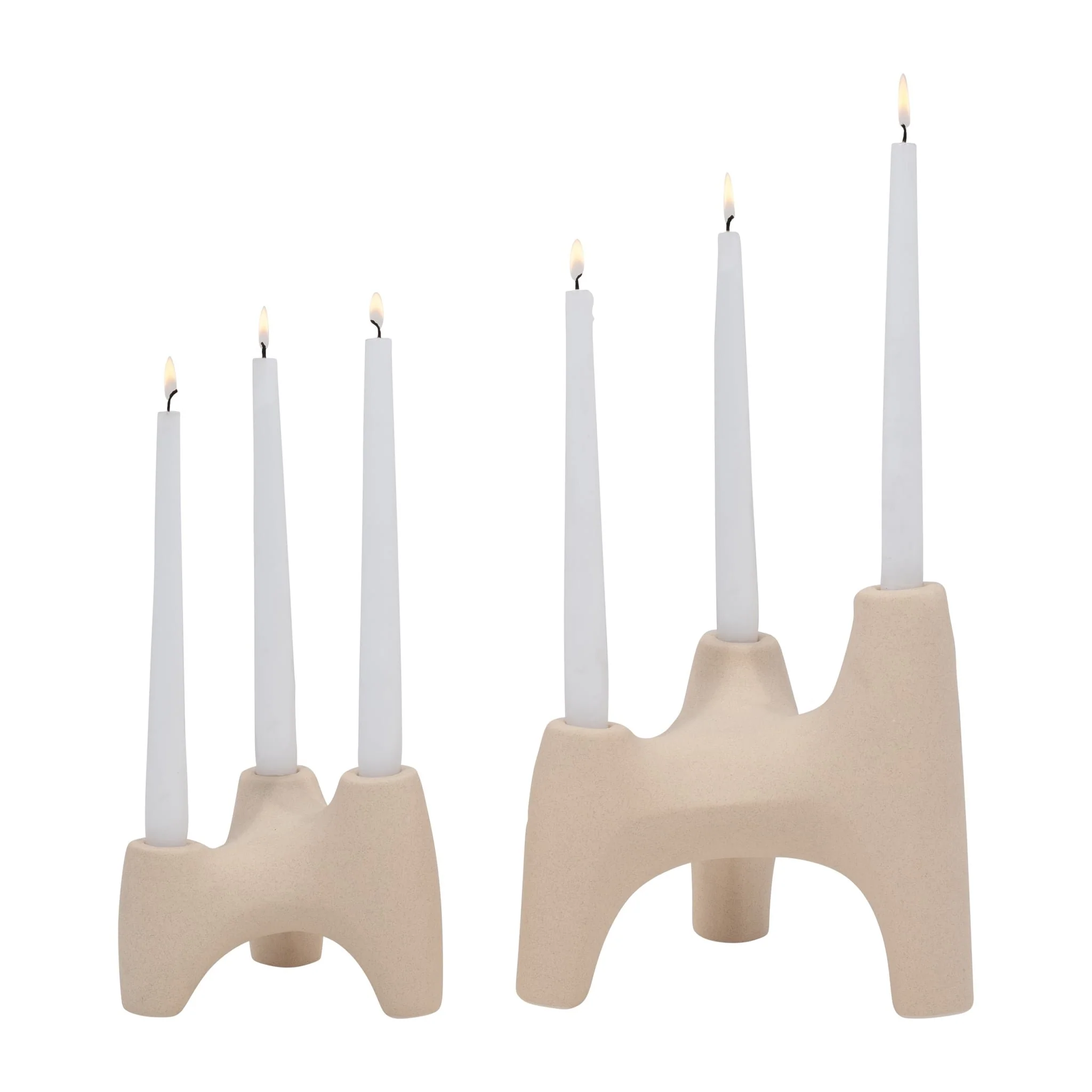 6" 3-taper Candle Holder, Ivory - Image 6