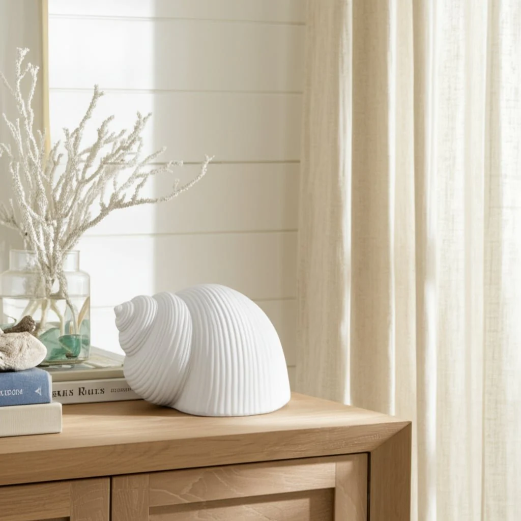 6" Bonnet Seashell, White - Image 11