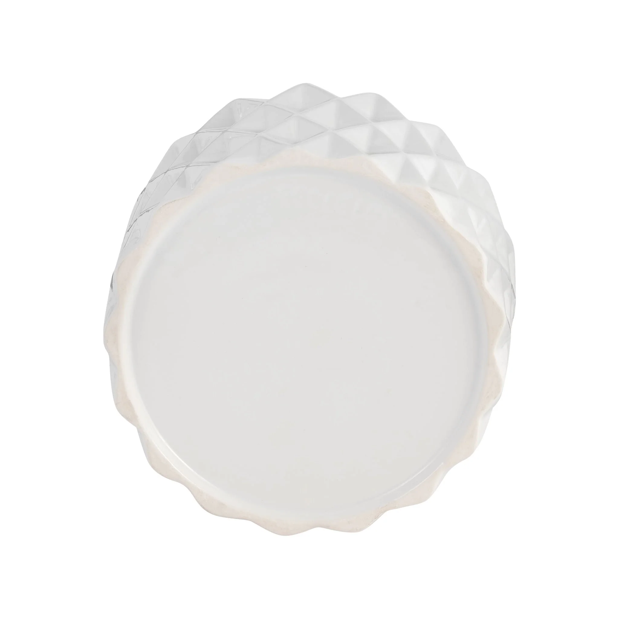 6" Ceramic Diamond Planter W/ Wood Stand, White - Image 6