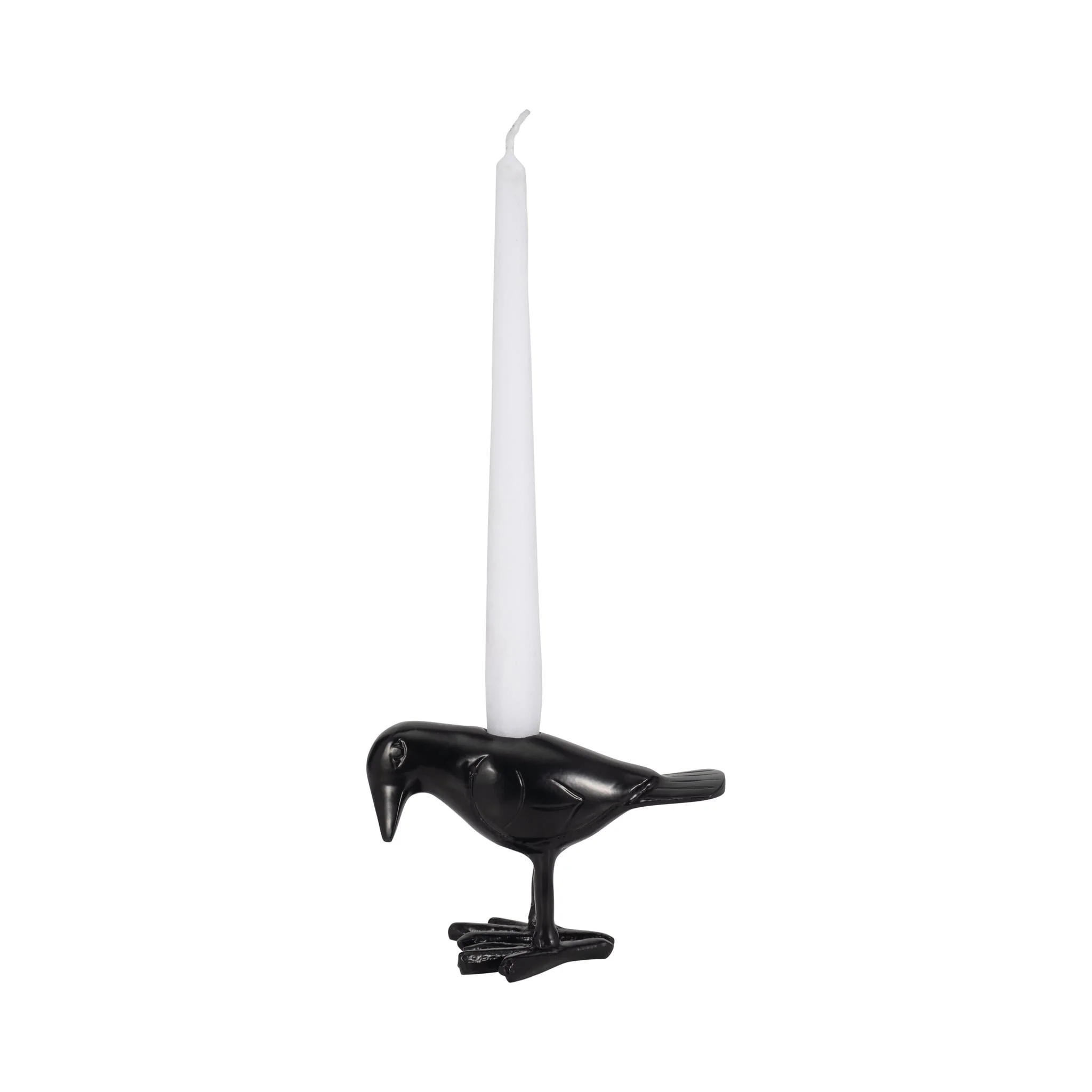 6" Crow Taper Candle Holder, Black - Image 2