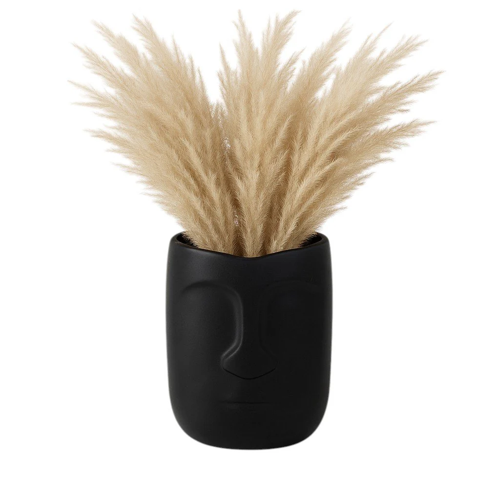 6" Face Vase, Black - Image 2