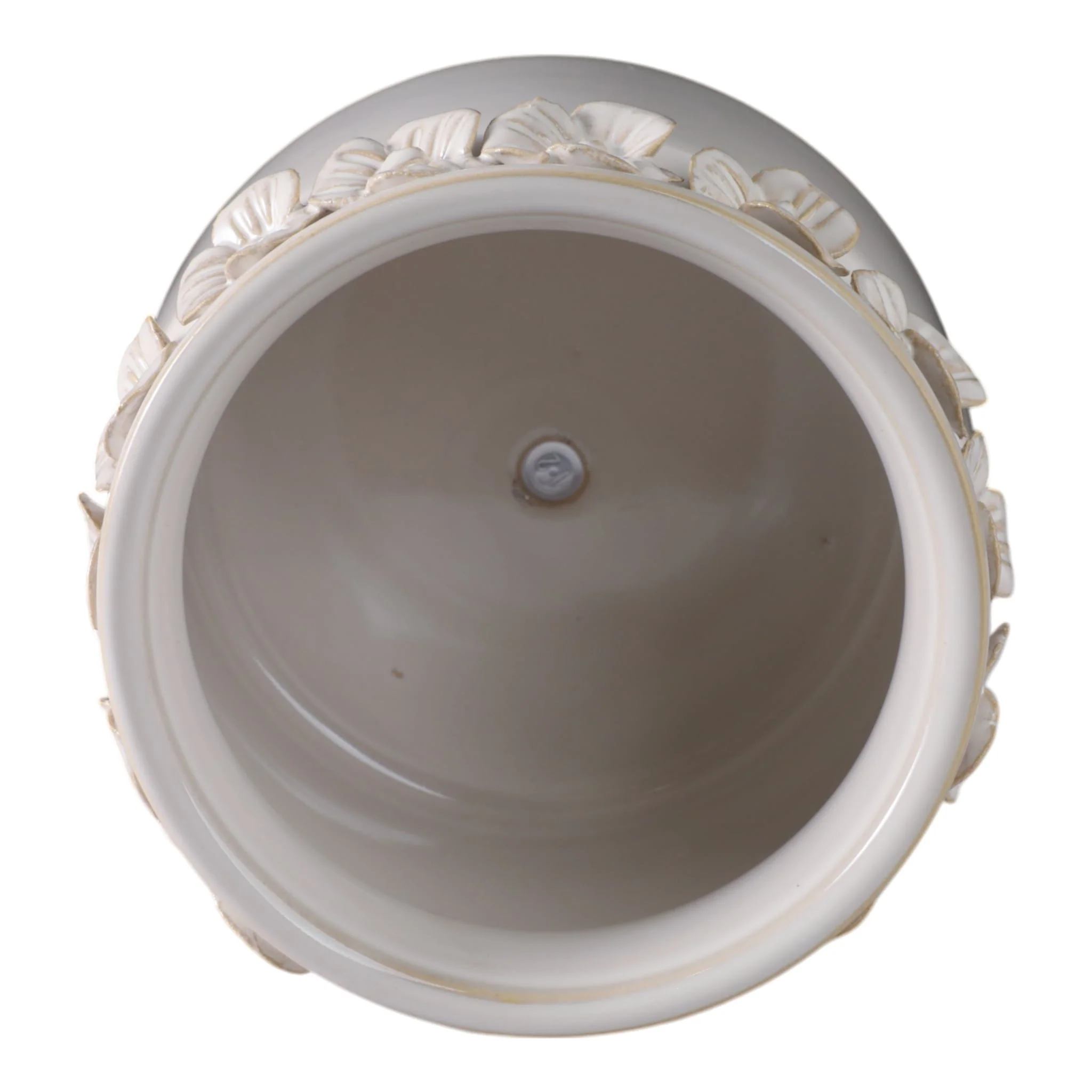 6" Floral Applique Planter, Ivory - Image 5