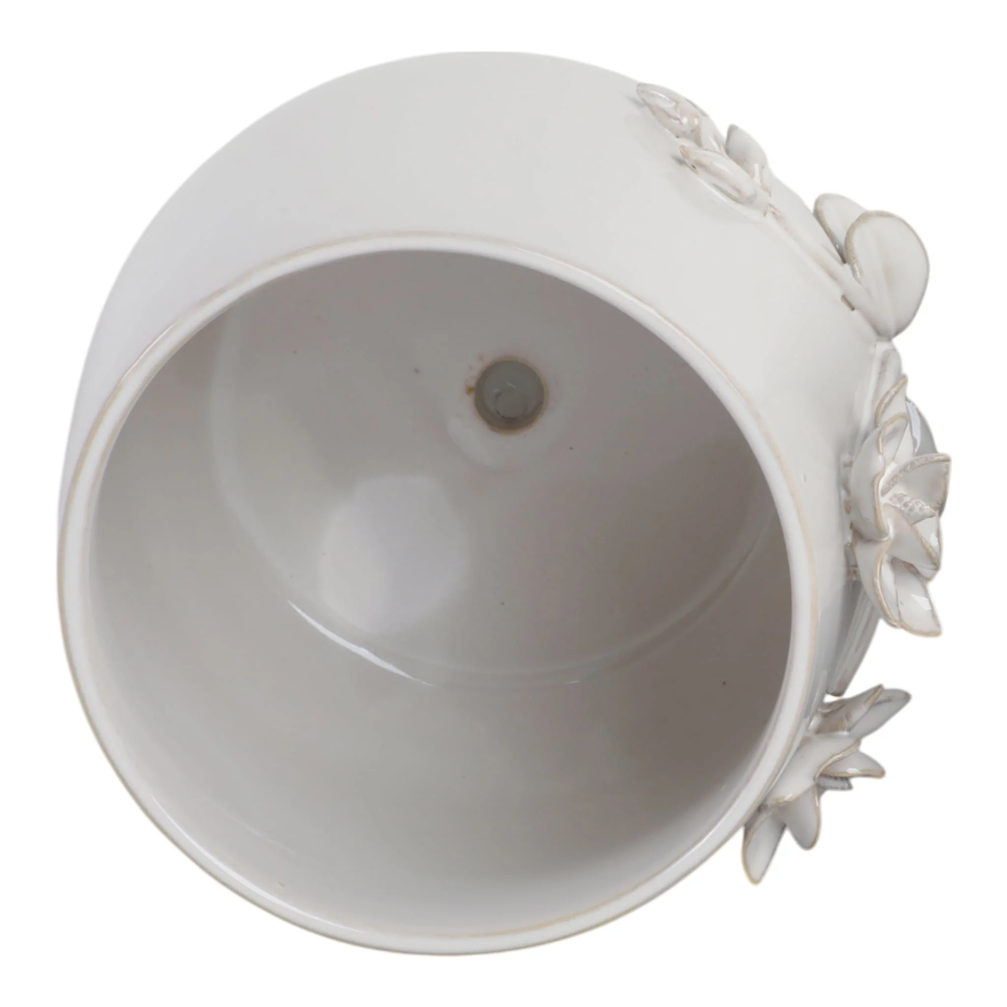 6" Flower Applique Planter, Ivory - Image 3