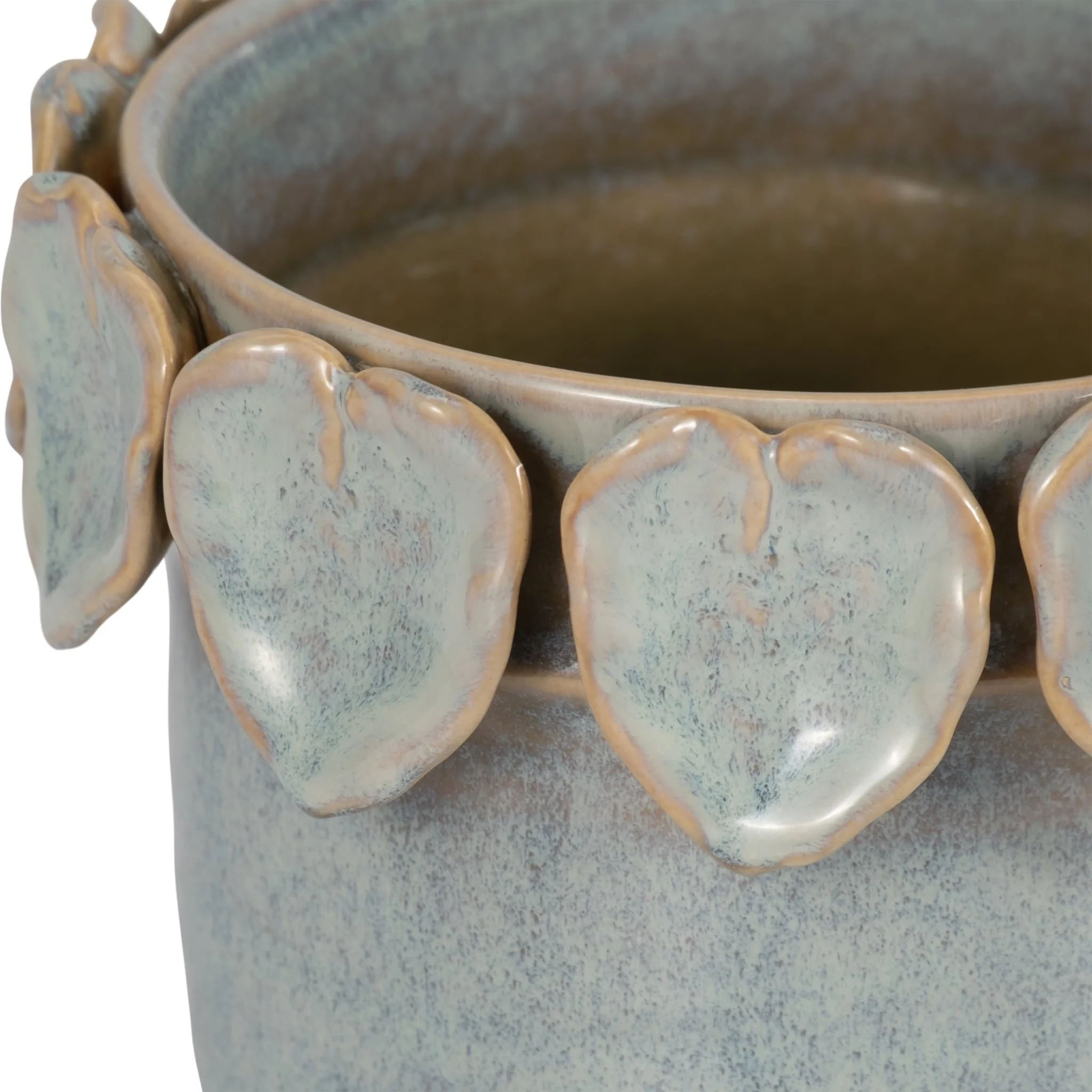 6" Leaf Applique Planter, Seafoam - Image 4