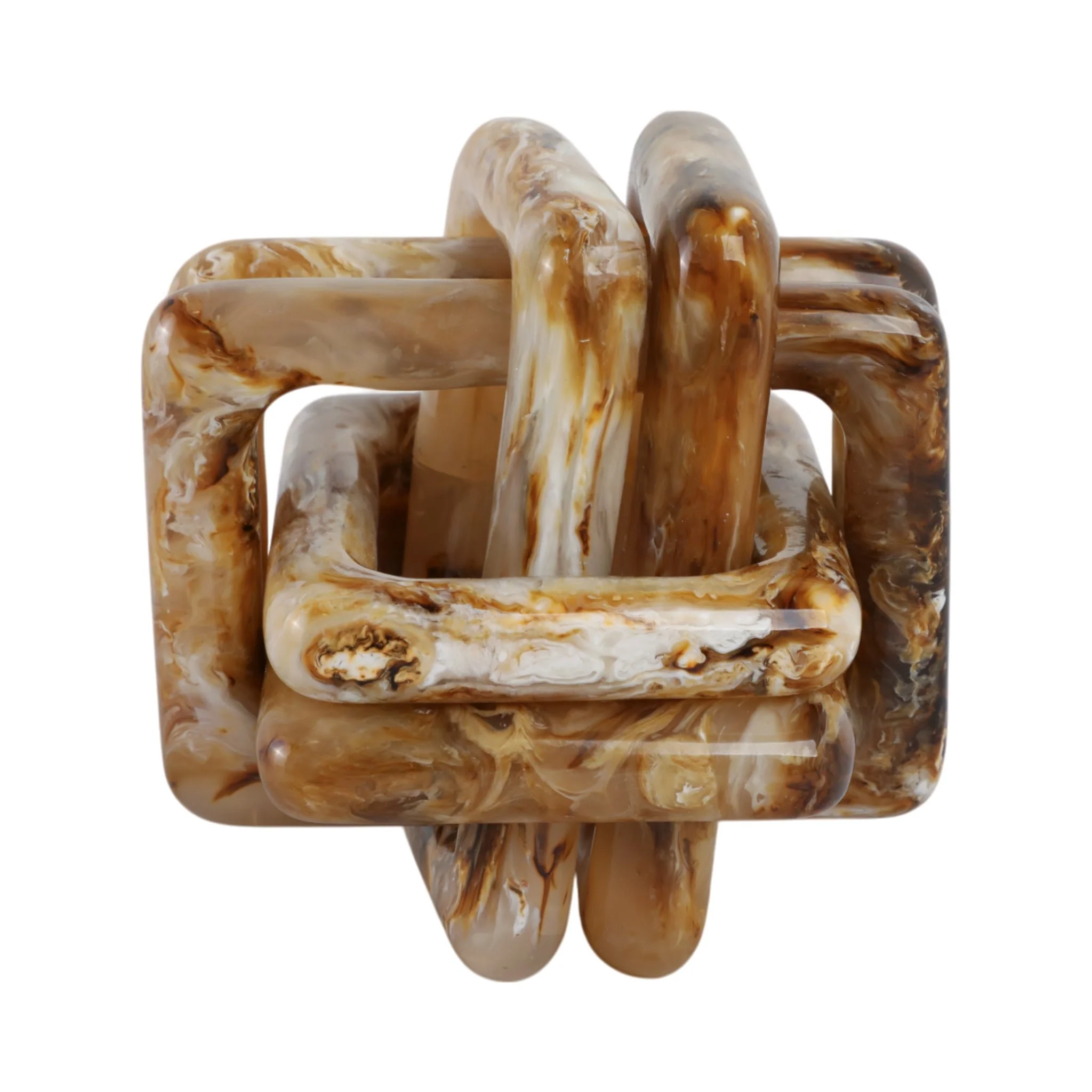 6" Marbled Resin Knot, Tan