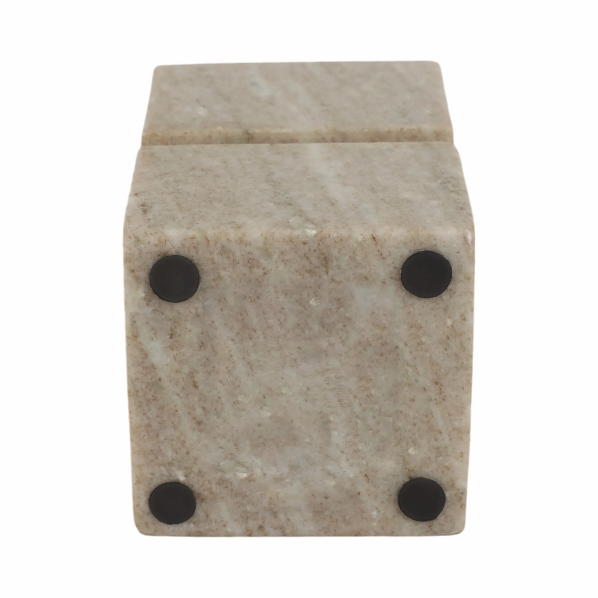 6" Onyx Marble Stacked Cubes Pillar Candleholder, - Image 8
