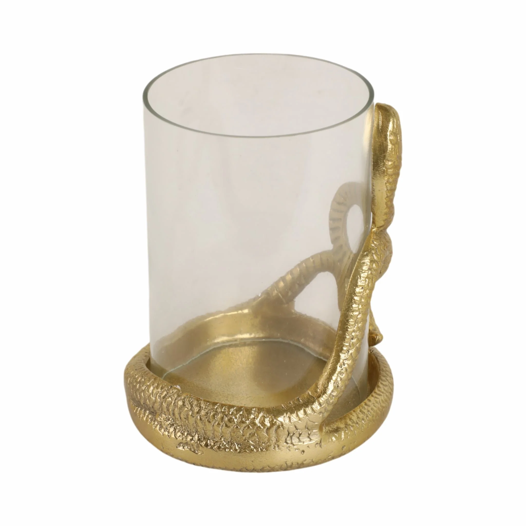 6" Snakearound Pillar Holder, Gold - Image 4