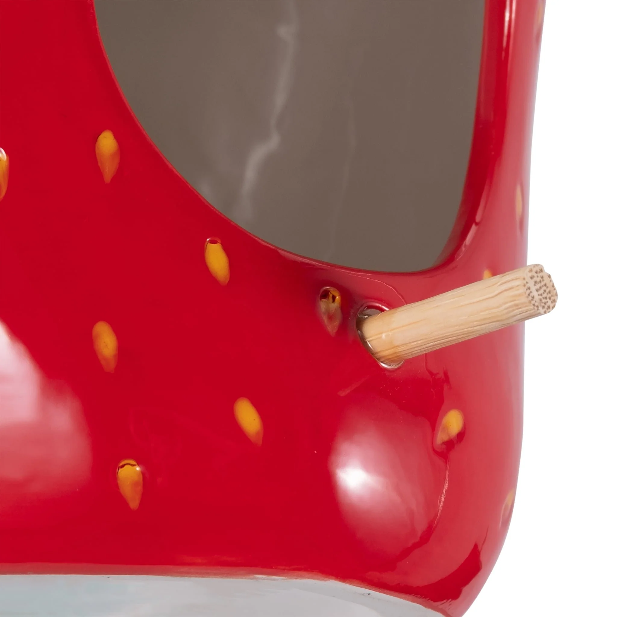 6" Strawberry Bird House/feeder, Red/green - Image 5