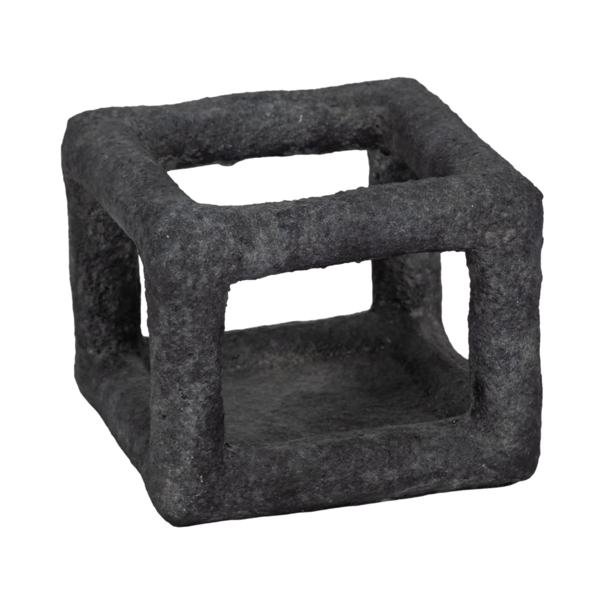6" Textured Open Square Object, Black - Image 2