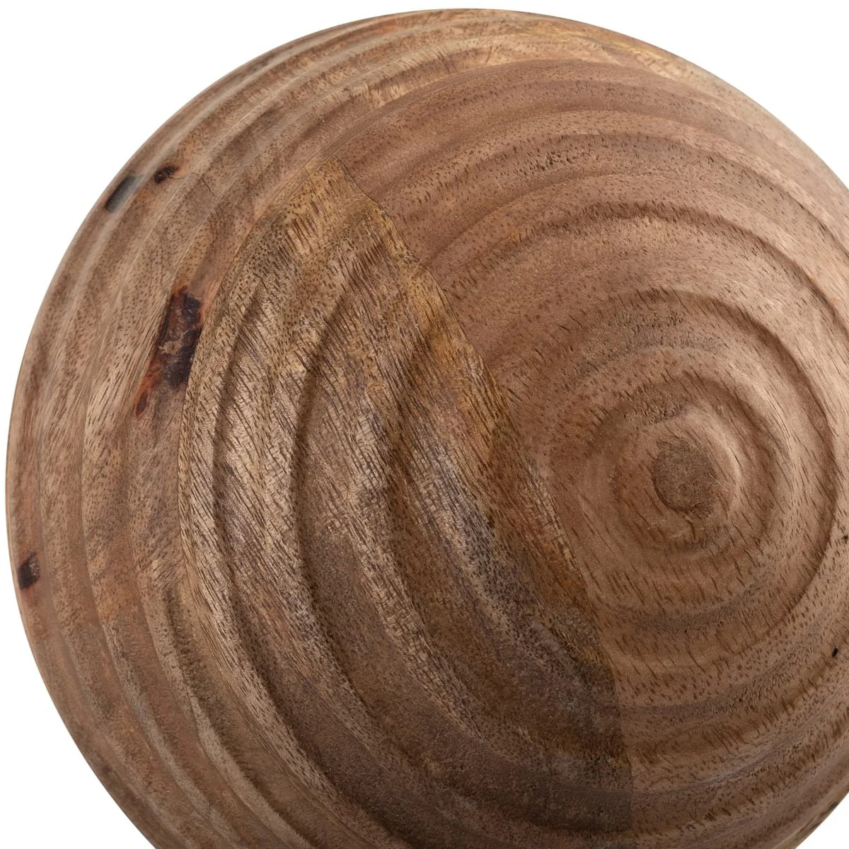 6" Wooden Orb W/ Ridges, Natural - Image 4