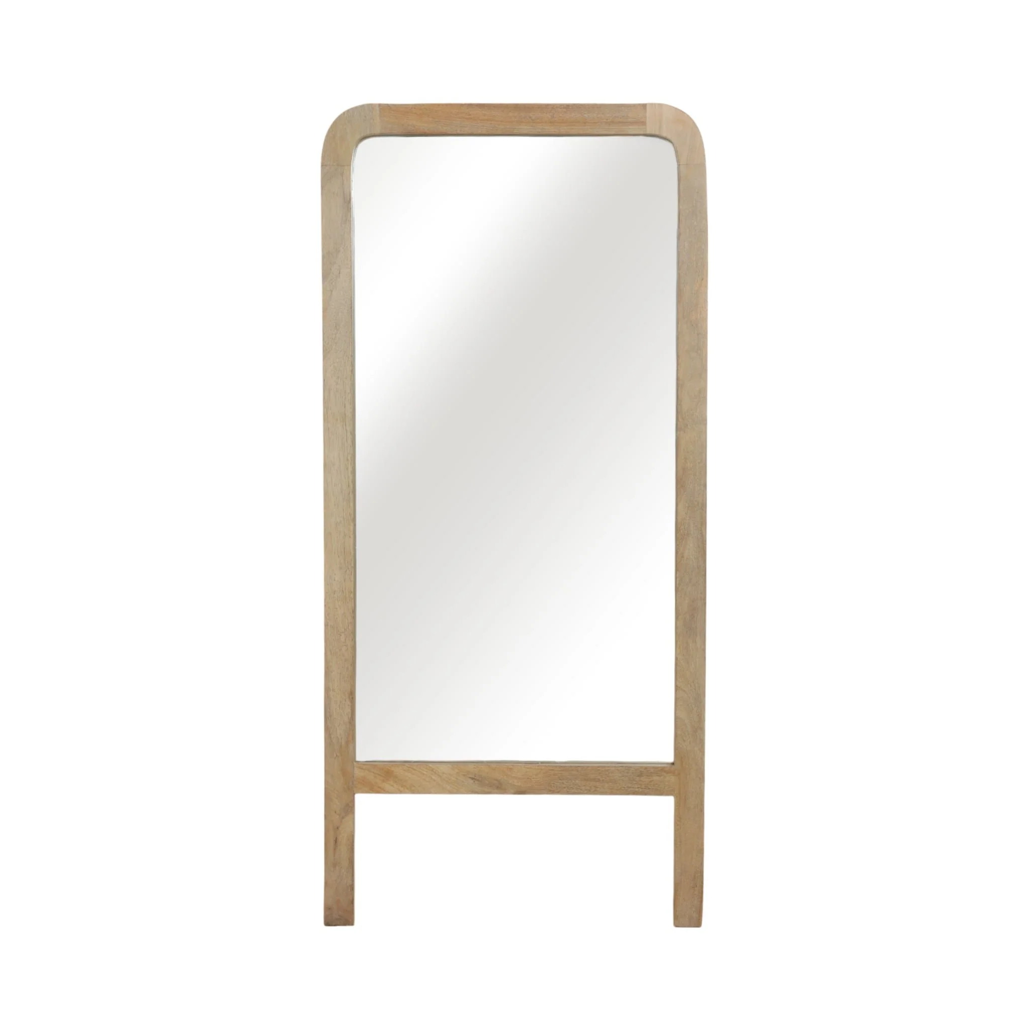 60x28 Leaner Footed Mirror, Natural