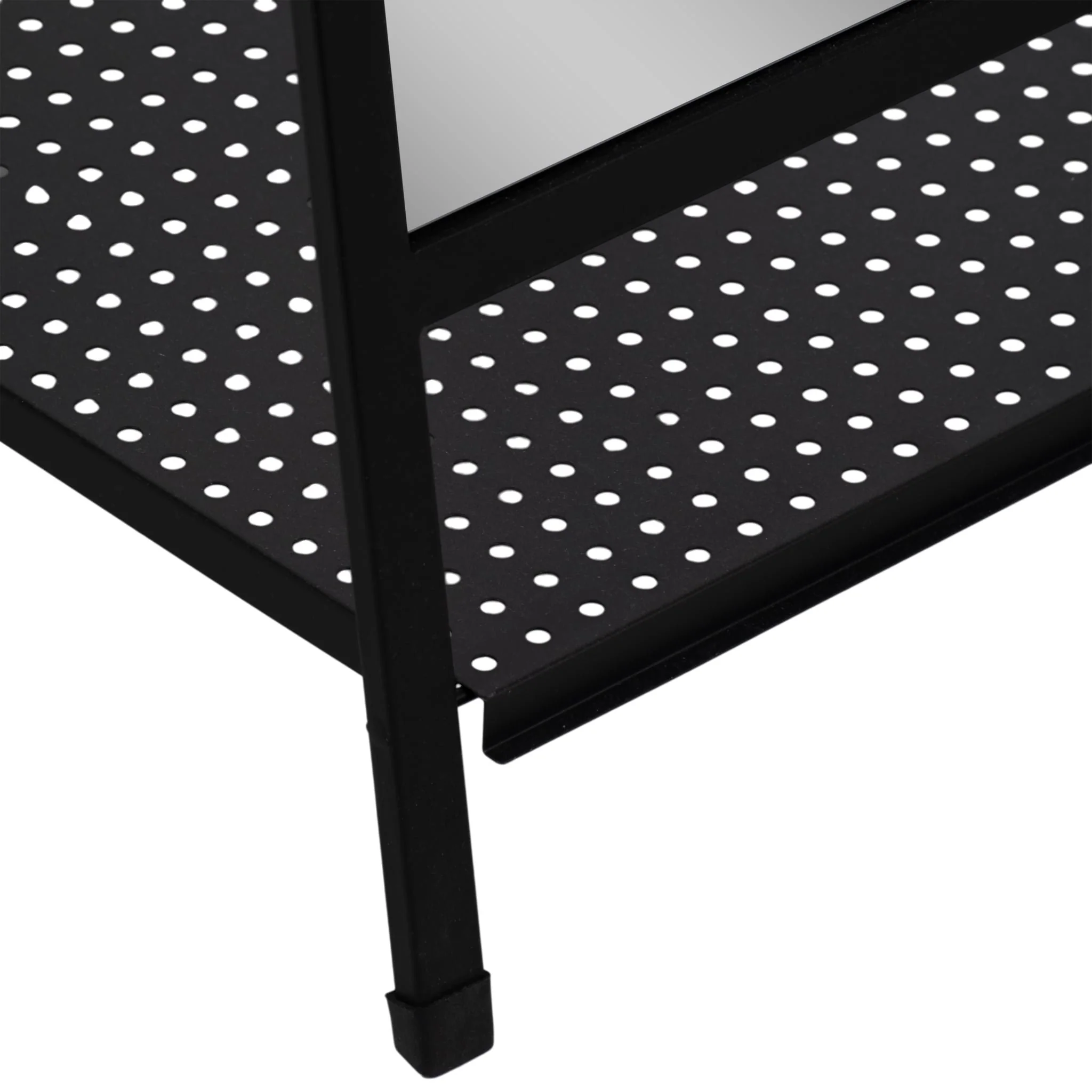63" Standing Mirror W/ Hooks, Black - Image 5