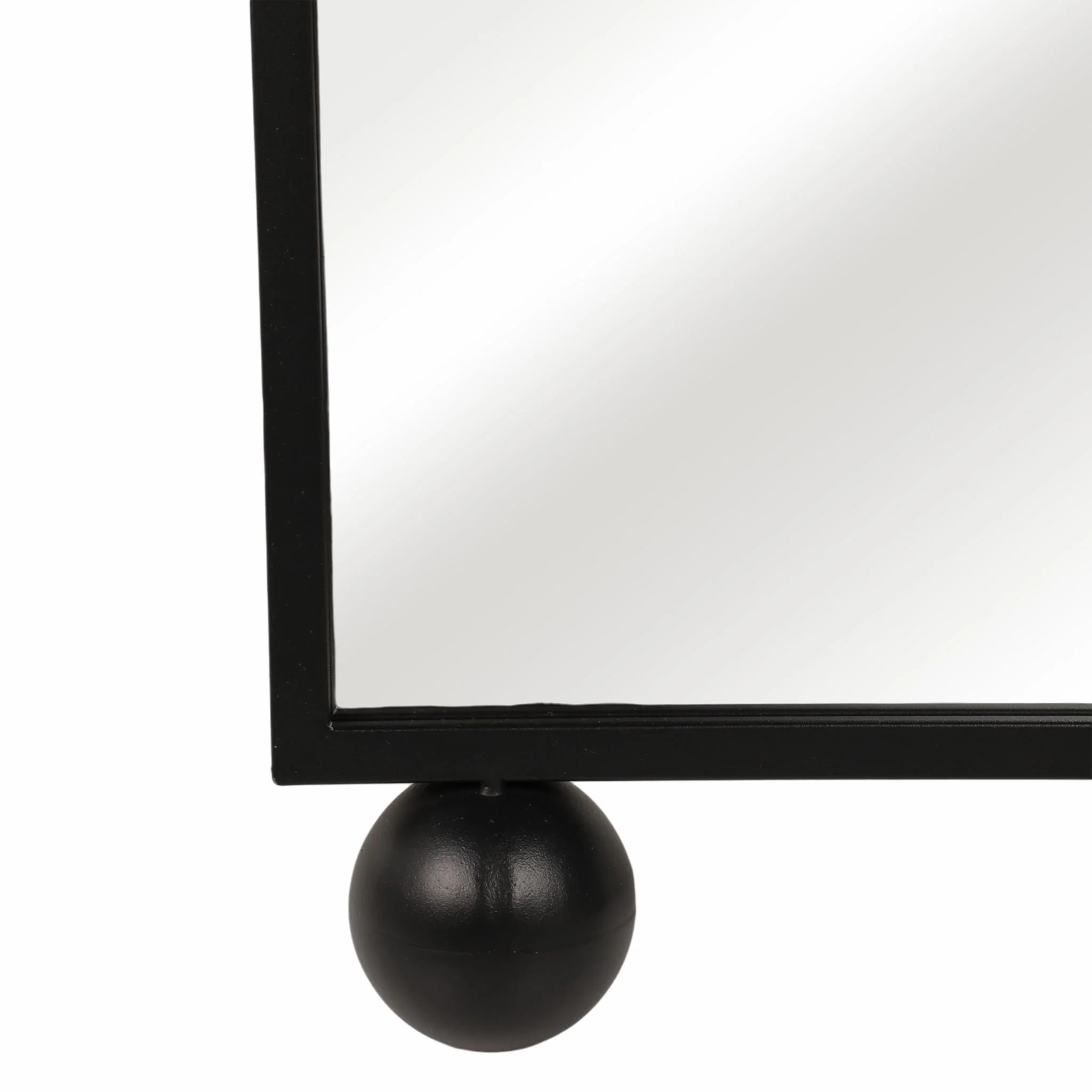 66" Mirror On Stand With Ball Feet, Black - Image 4