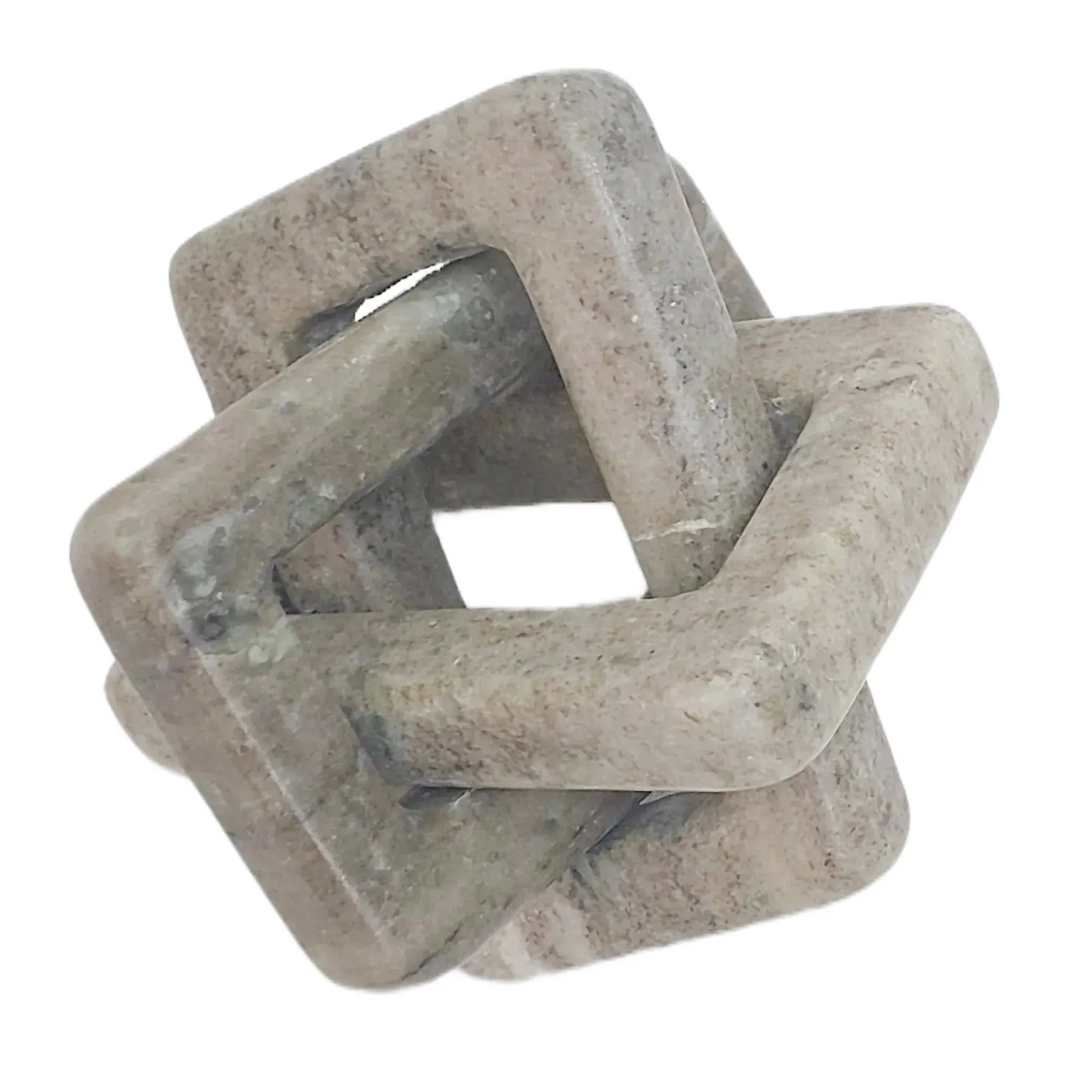 6x6" Morchana Marble Geo Knot, Beige