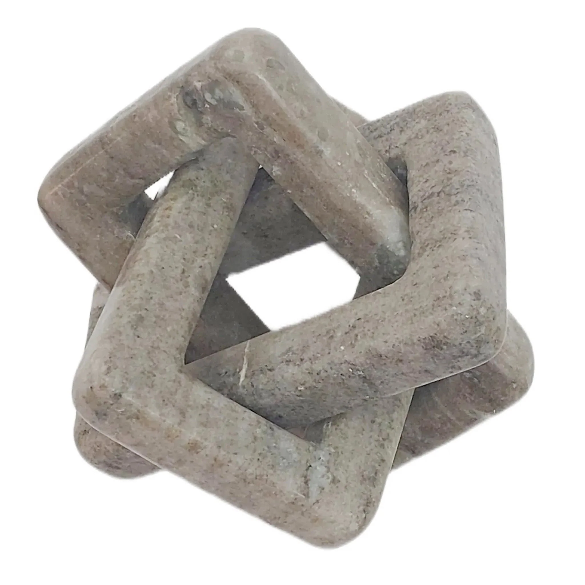 6x6" Morchana Marble Geo Knot, Beige - Image 4