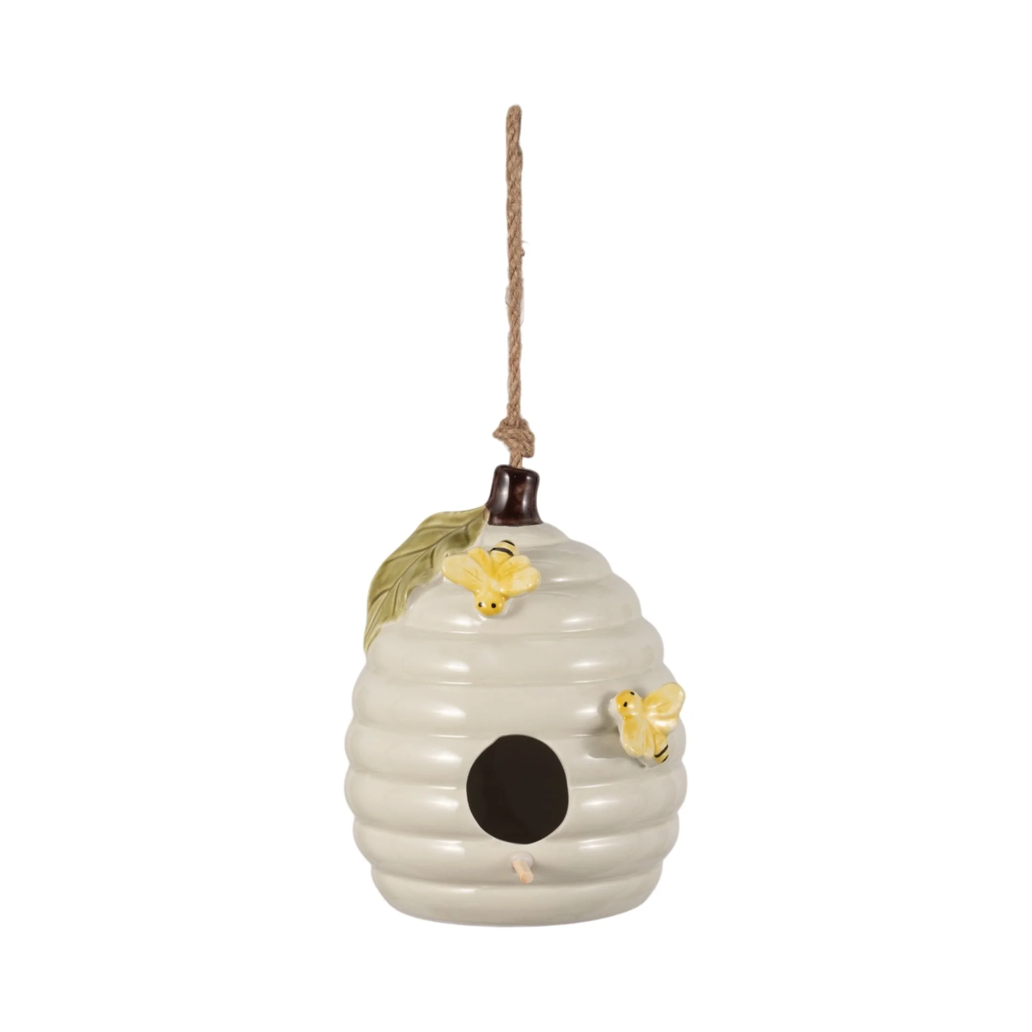 7" Beehive Bird Feeder, Ivory
