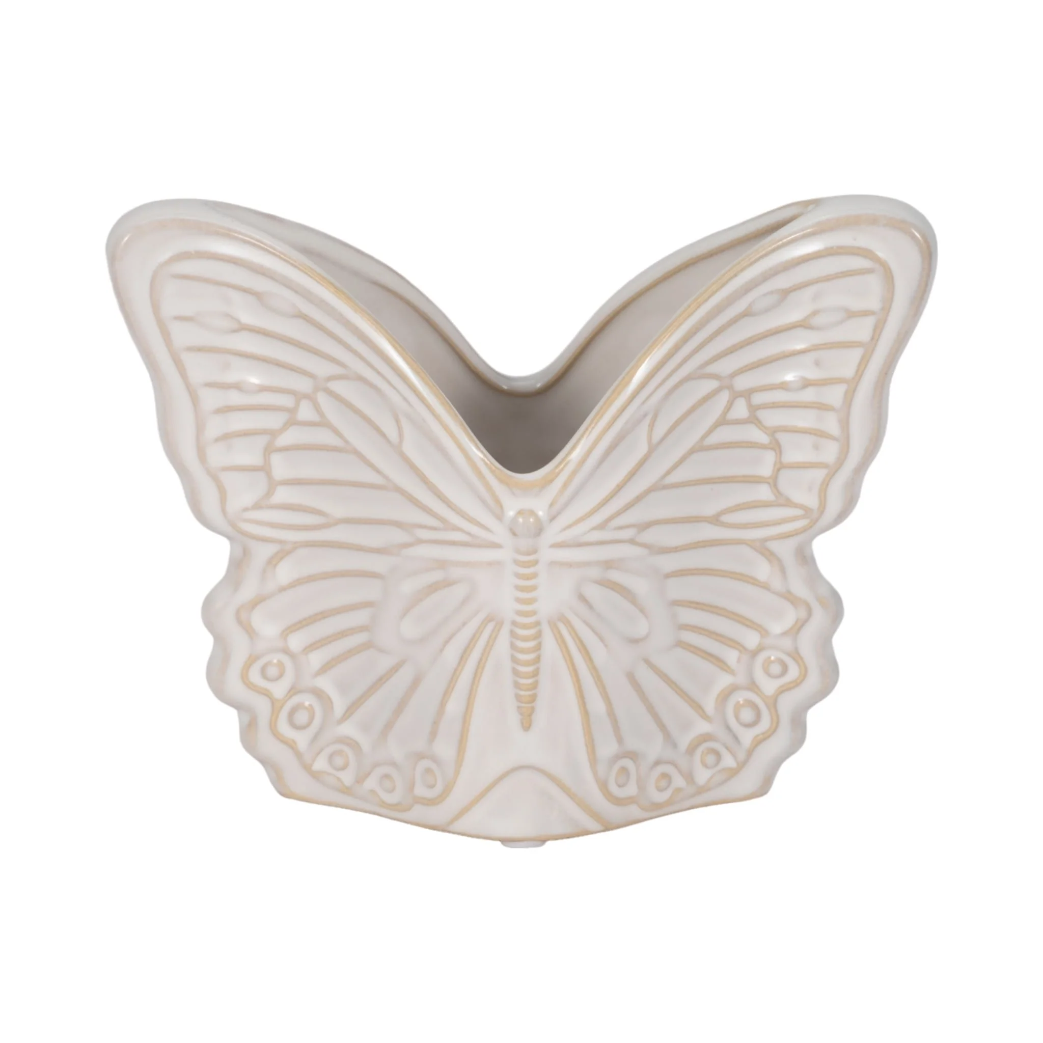 7" Butterfly Planter, Ivory