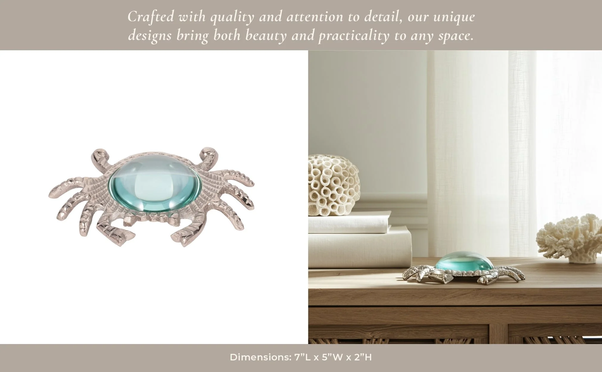 7" Crab Magnifying Glass, Silver - Image 13