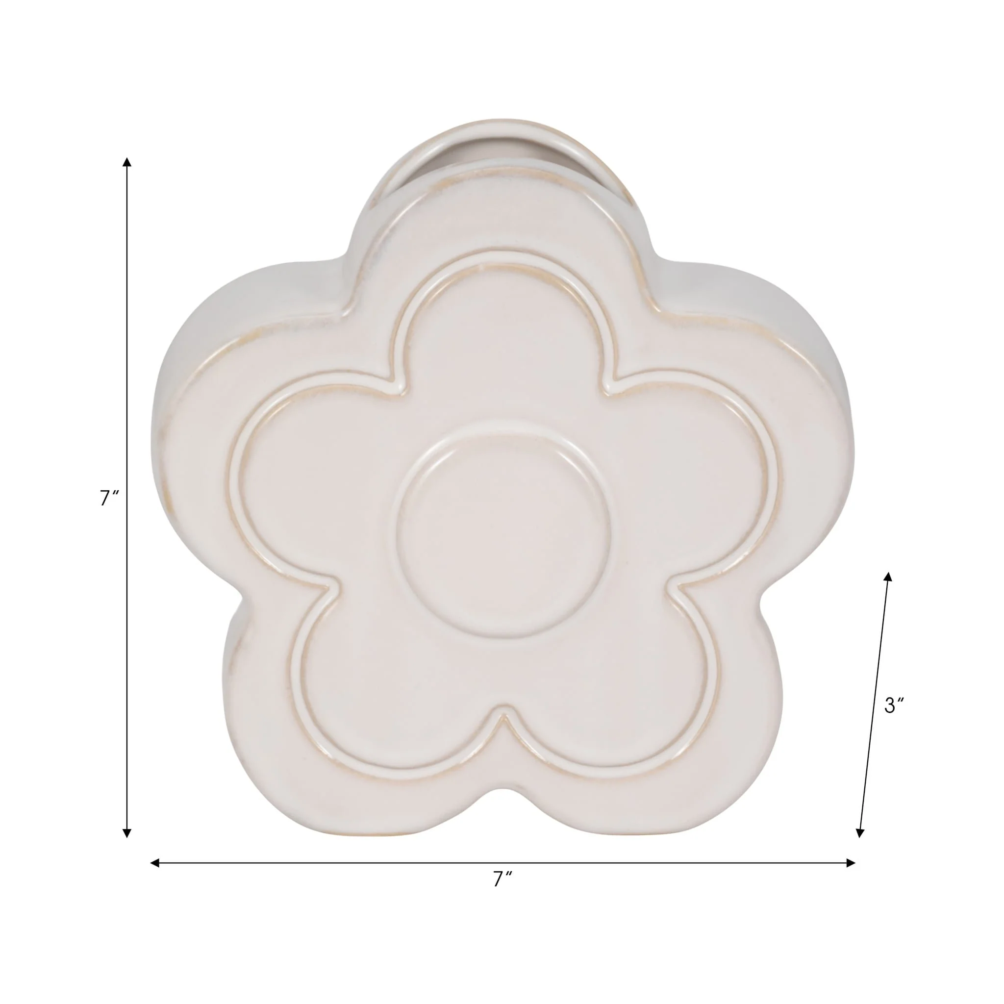 7" Flower Power Object Vase, Ivory - Image 9