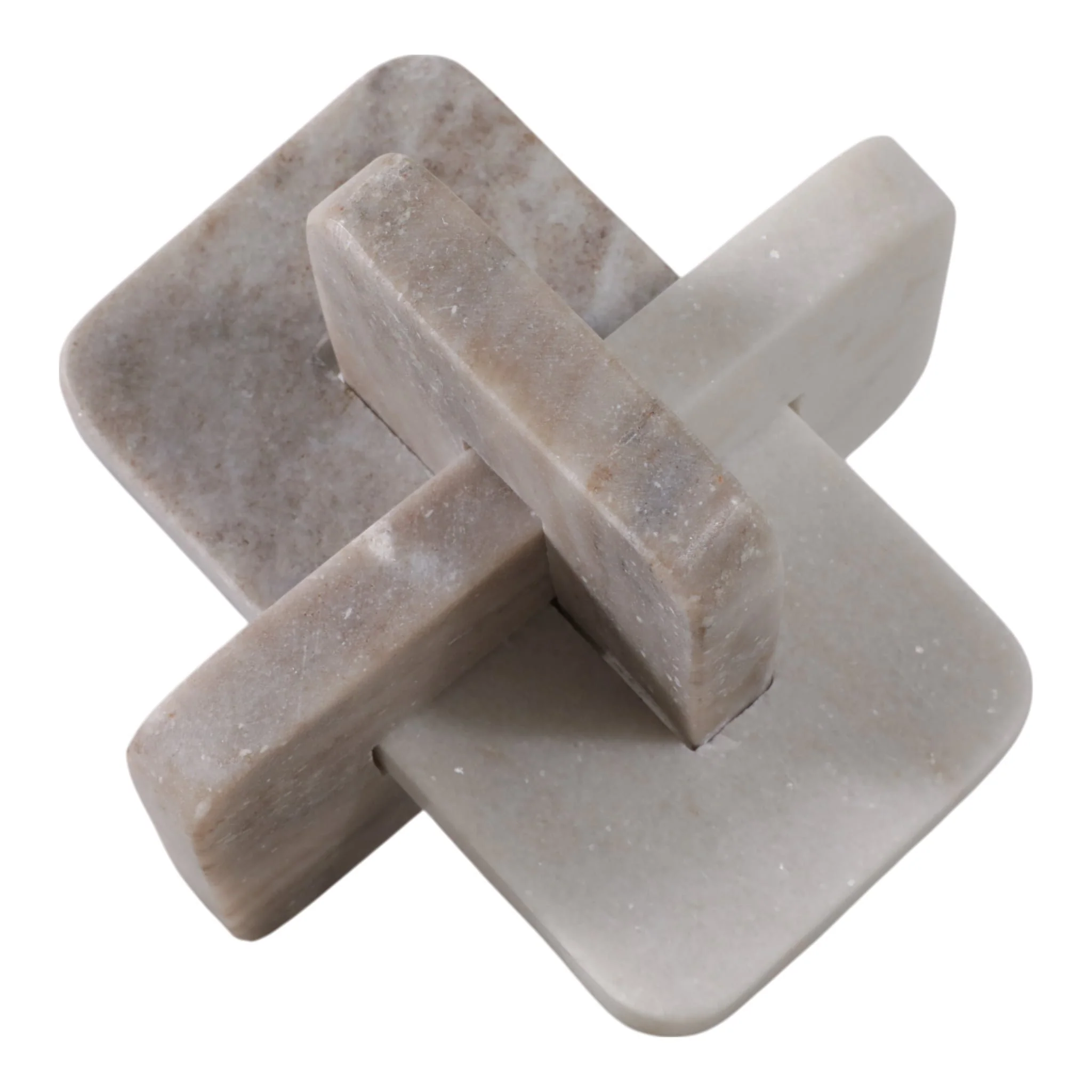 7" Marble Knot, White/beige