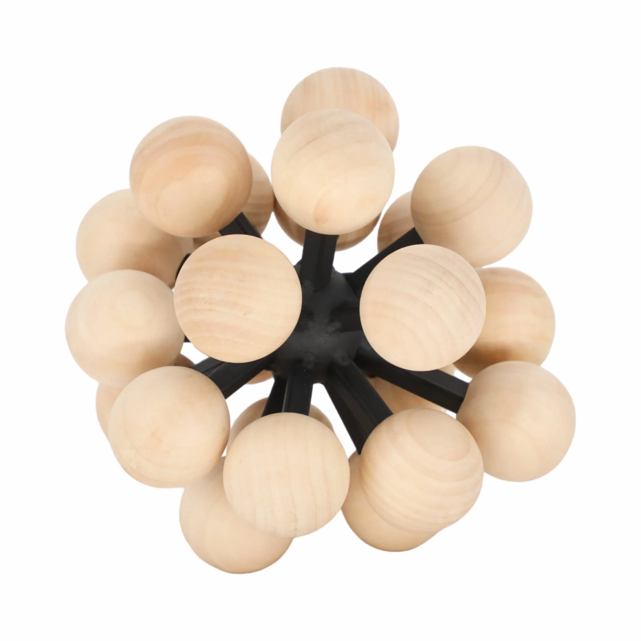 7" Orb With Wooden Knobs, Black/natural - Image 4