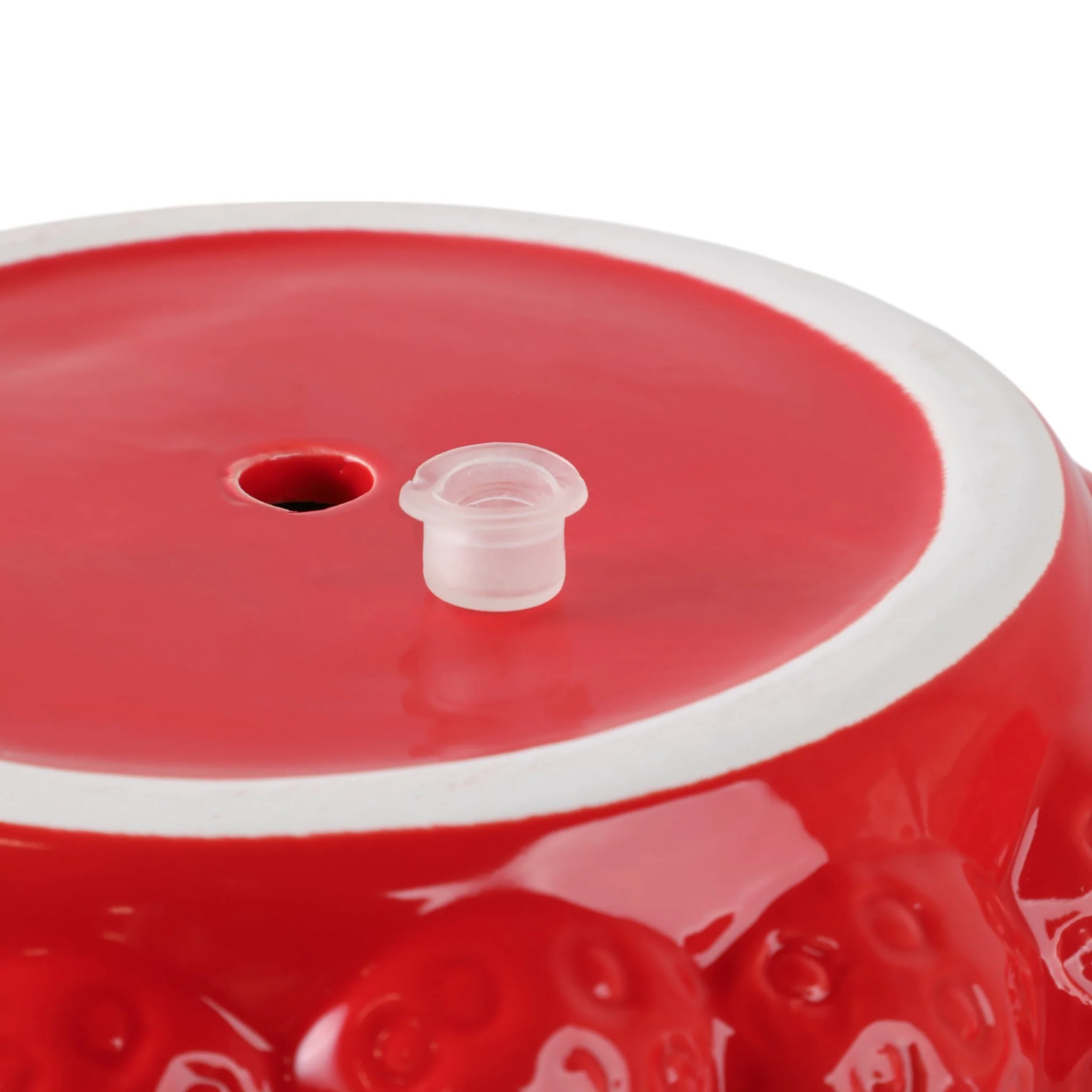7" Strawberries Flower Pot, Red - Image 6