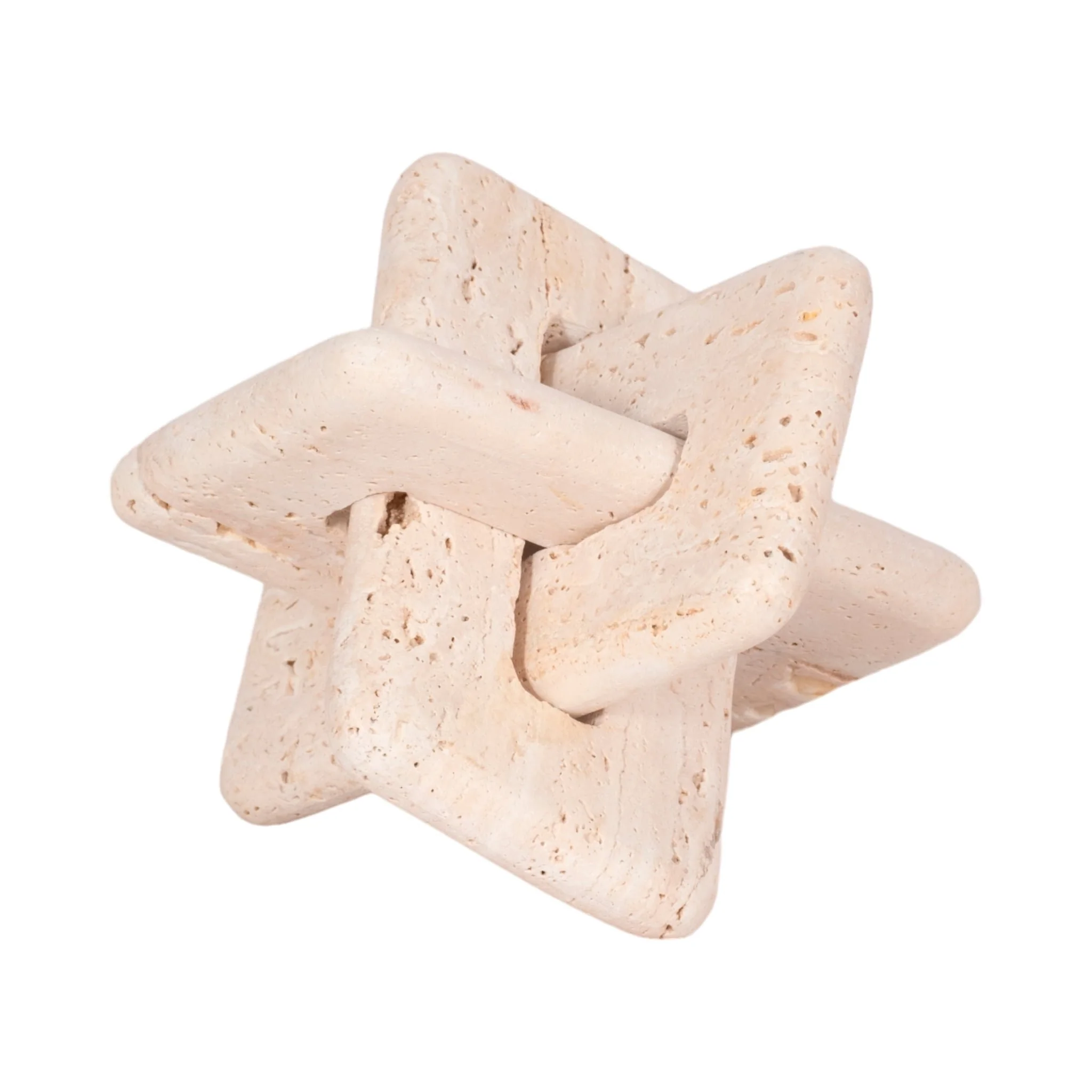 7" Travertine Squared Knot, Tan