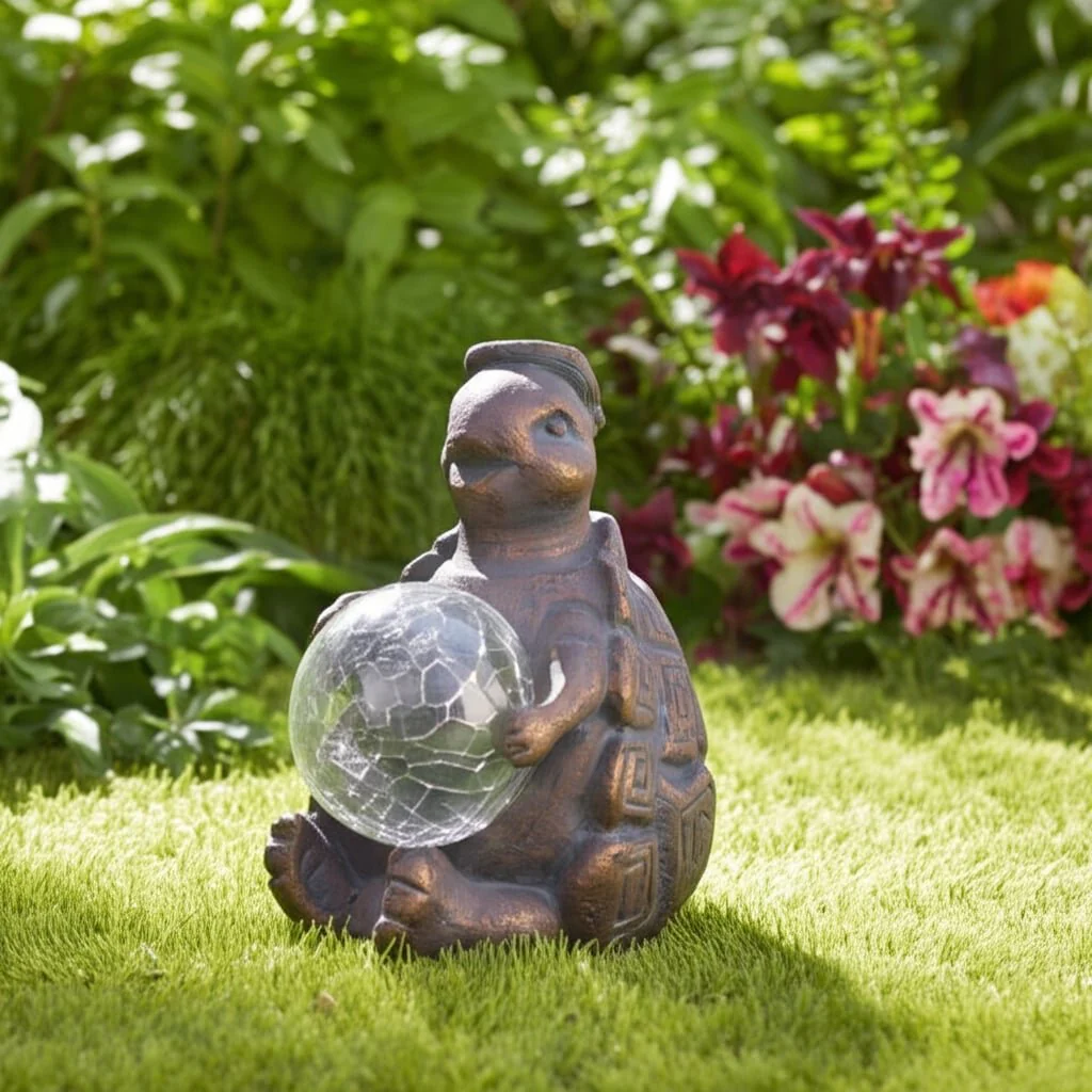 7" Turtle With Solar Orb, Antique Copper - Image 15