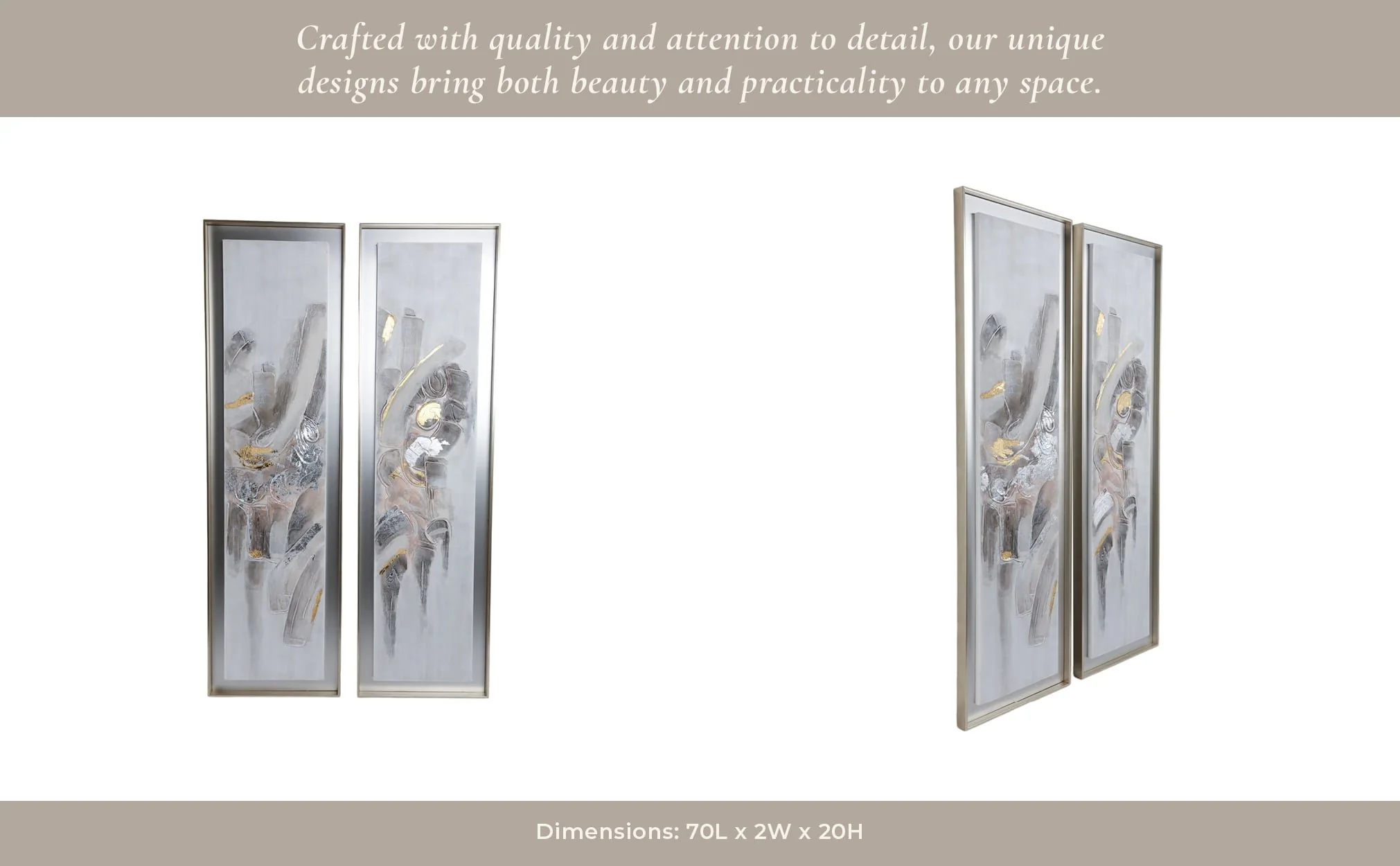 70x20, S/2, Abstract Oil Painting, Multi - Image 9