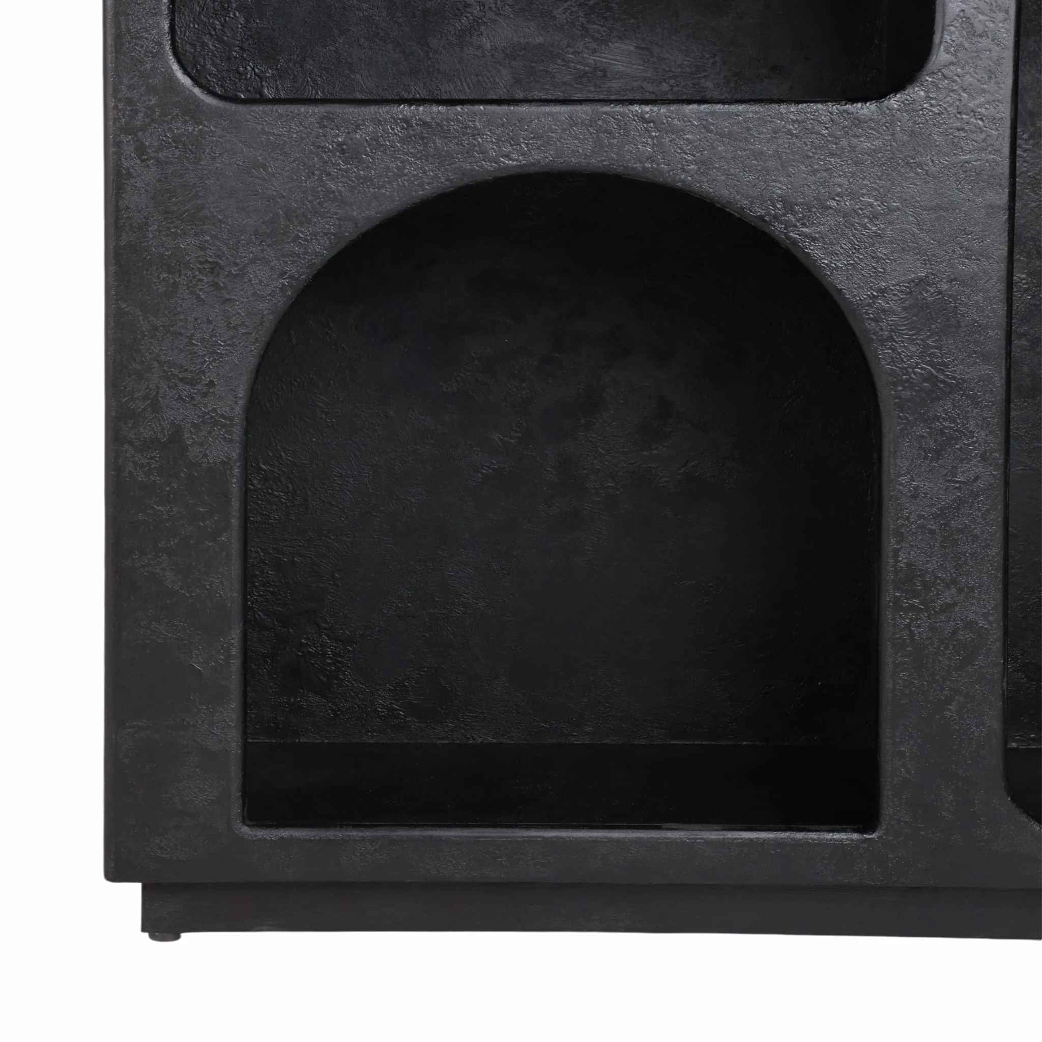 71" Open Cut-out Textured Bookshelf, Black - Image 5
